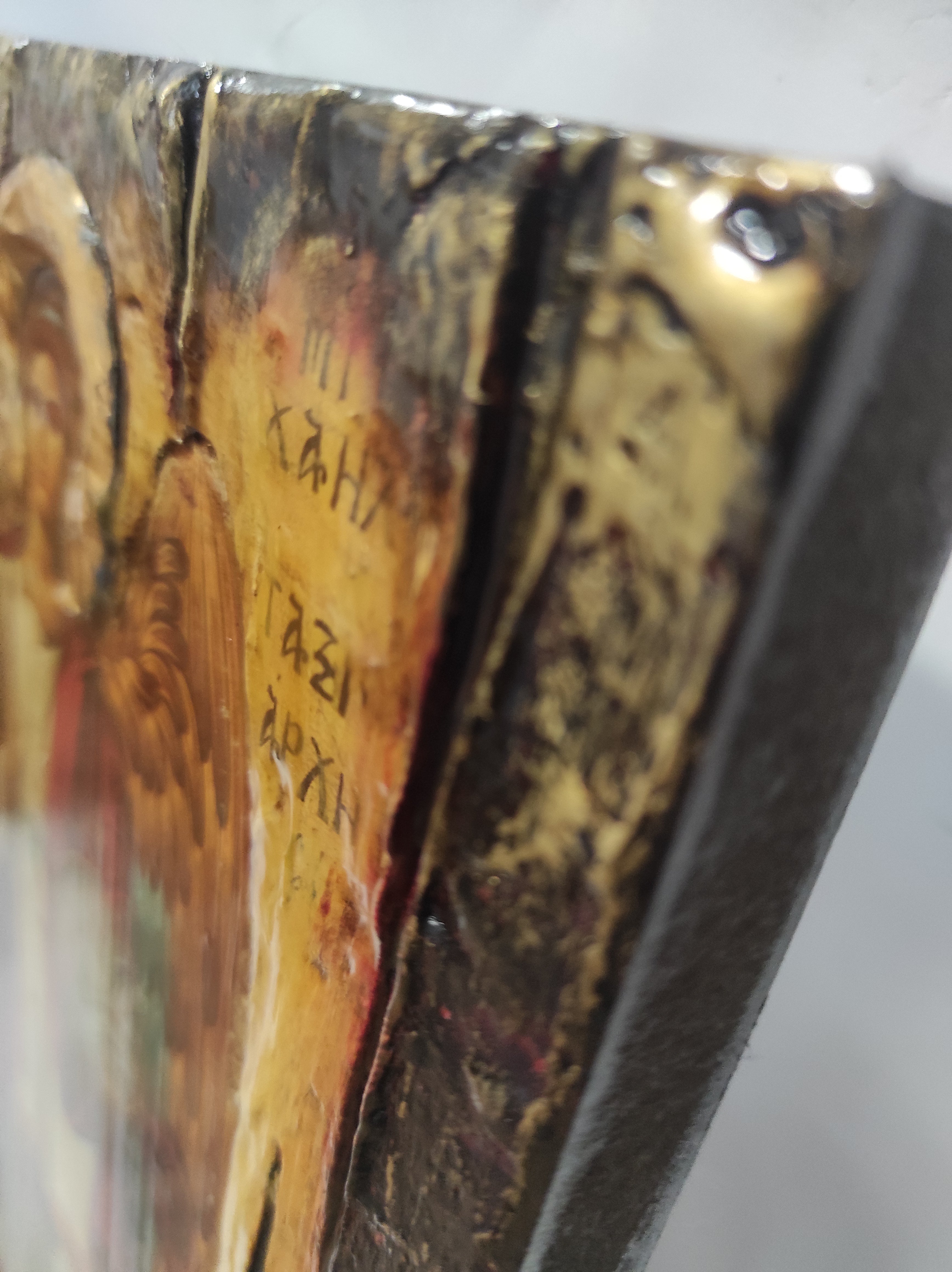 Archangel Michael Taxiarches Greek Christian Orthodox Byzantine Handmade Halo Icon