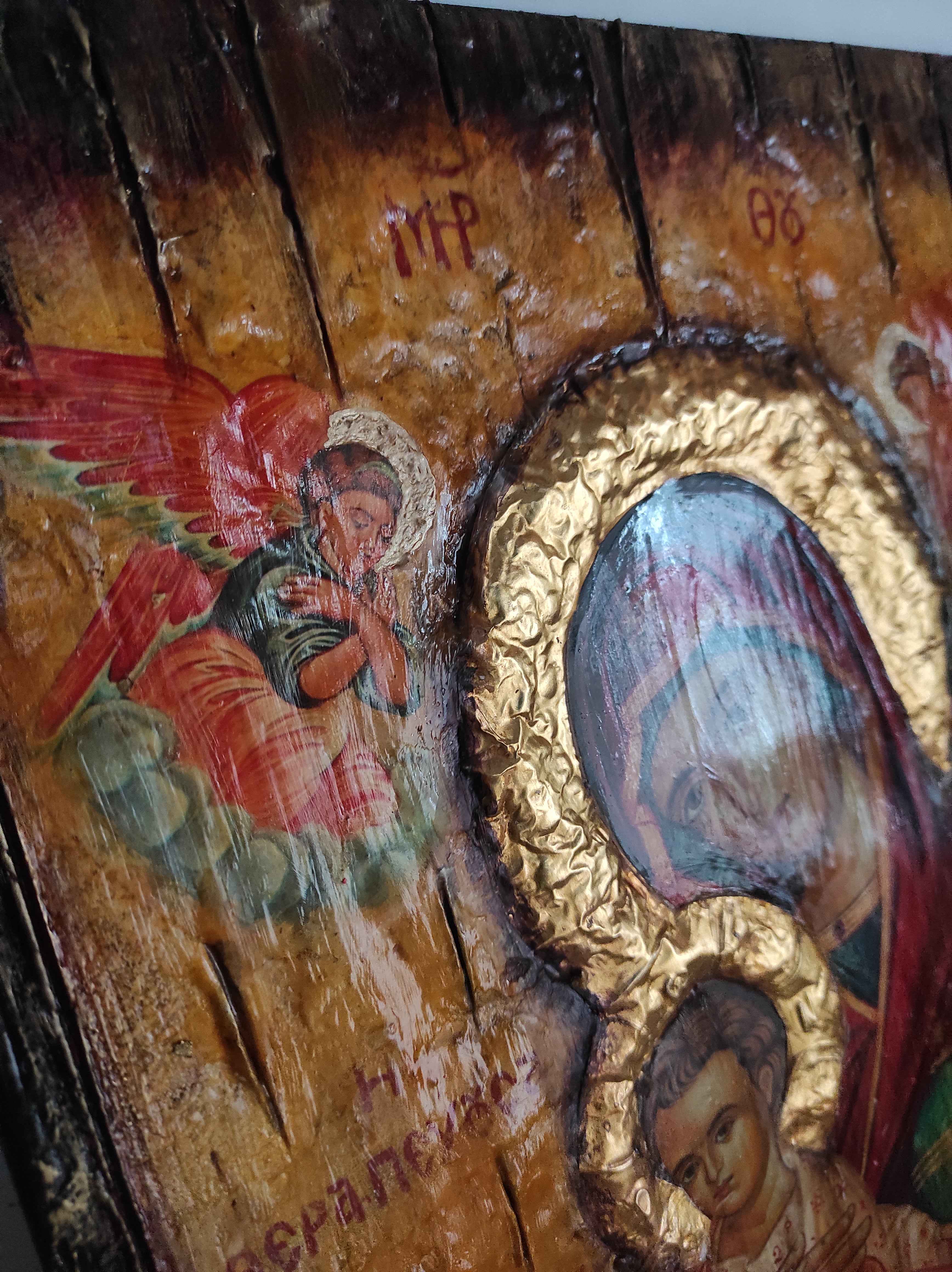 Virgin Mary Panagia Therapevousa Icon-Orthodox Greek Byzantine Handmade Icons