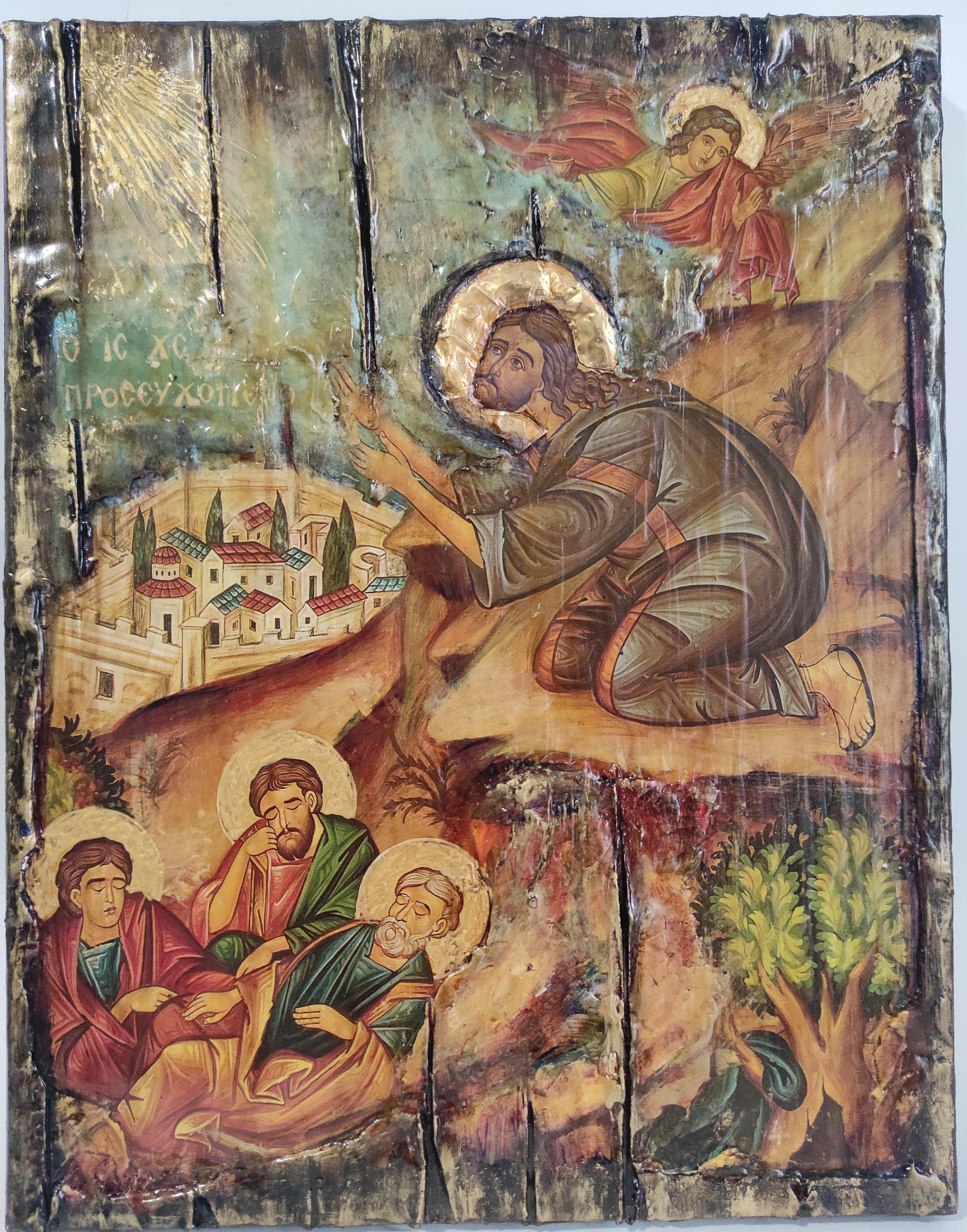 Jesus Christ Prayer in Gethsemane Icon -Greek Handmade Icons by Artists in Vanascollection