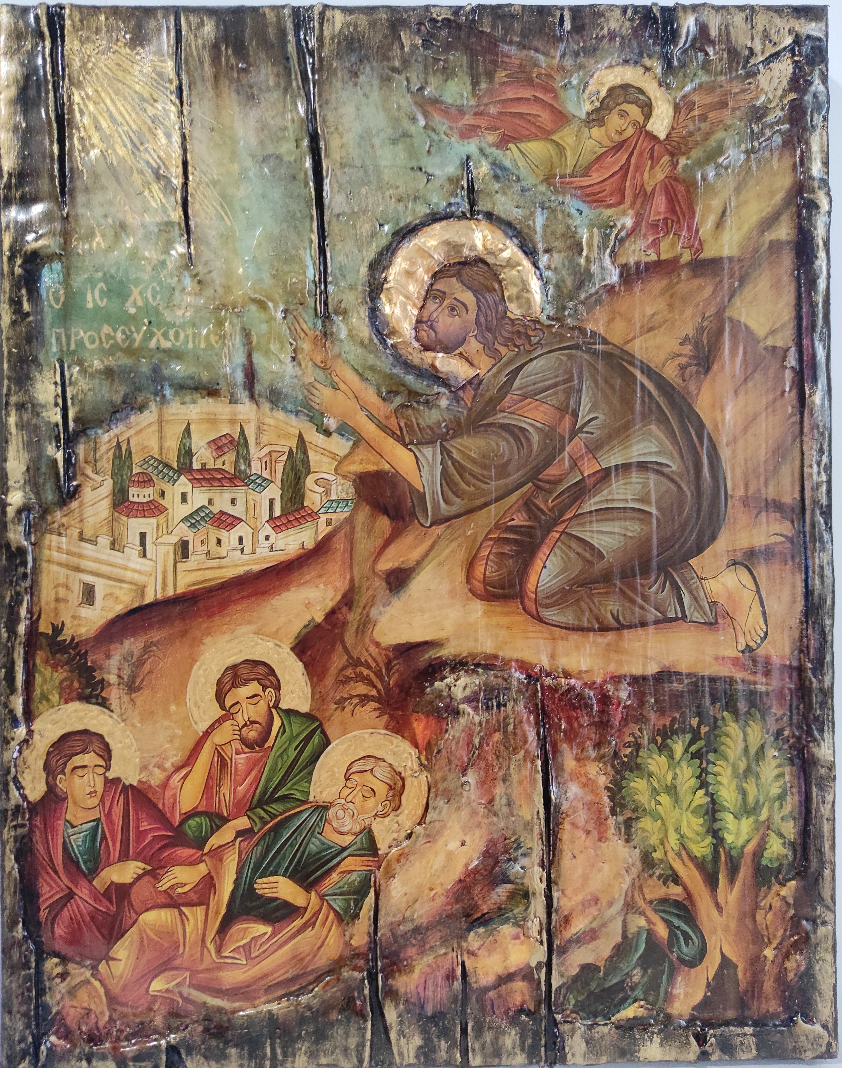 Jesus Christ Prayer in Gethsemane Icon -Greek Handmade Icons by Artists in Vanascollection