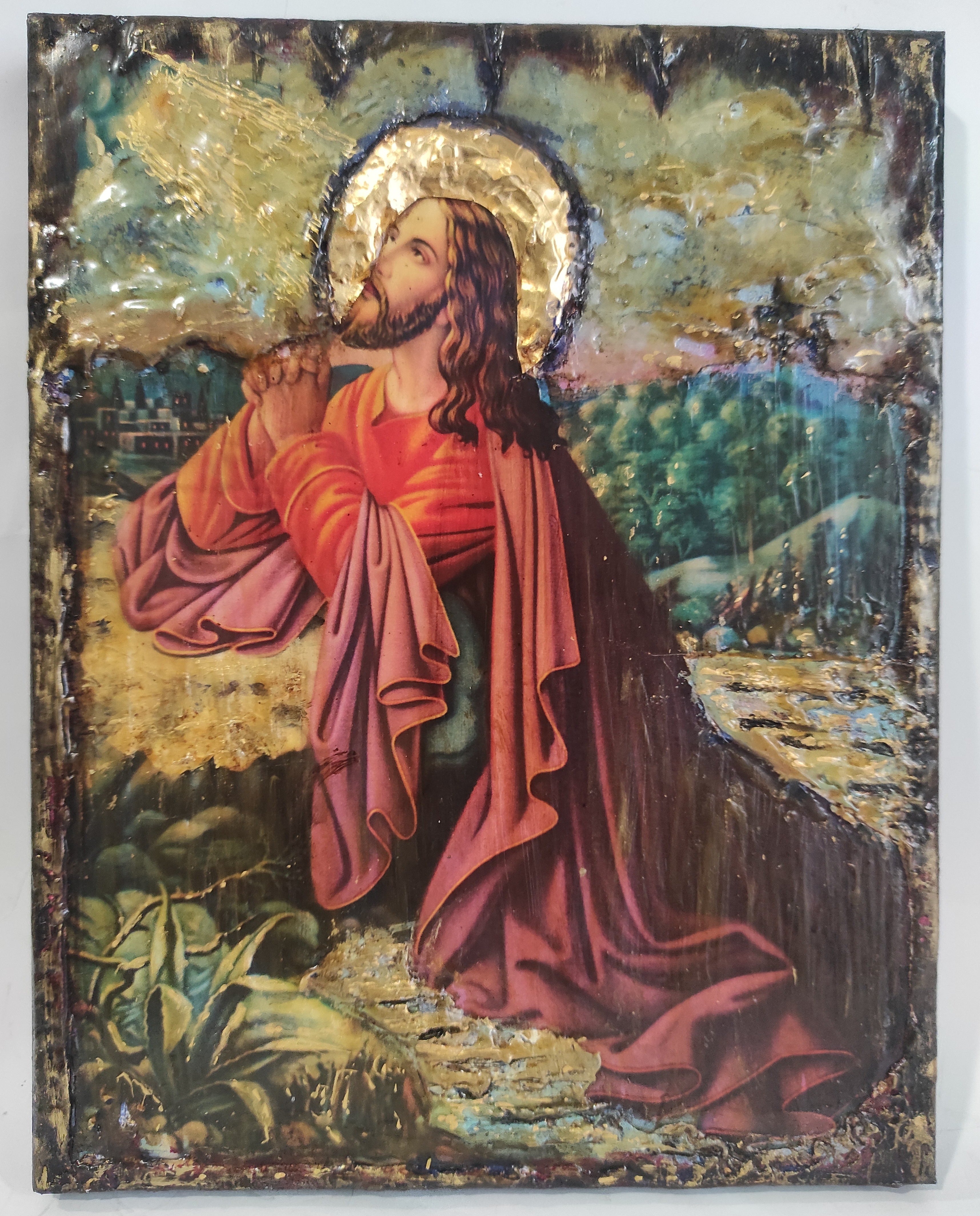 Jesus Christ Prayer in Gethsemane-Greek Christian Orthodox Catholic Handmade Icons