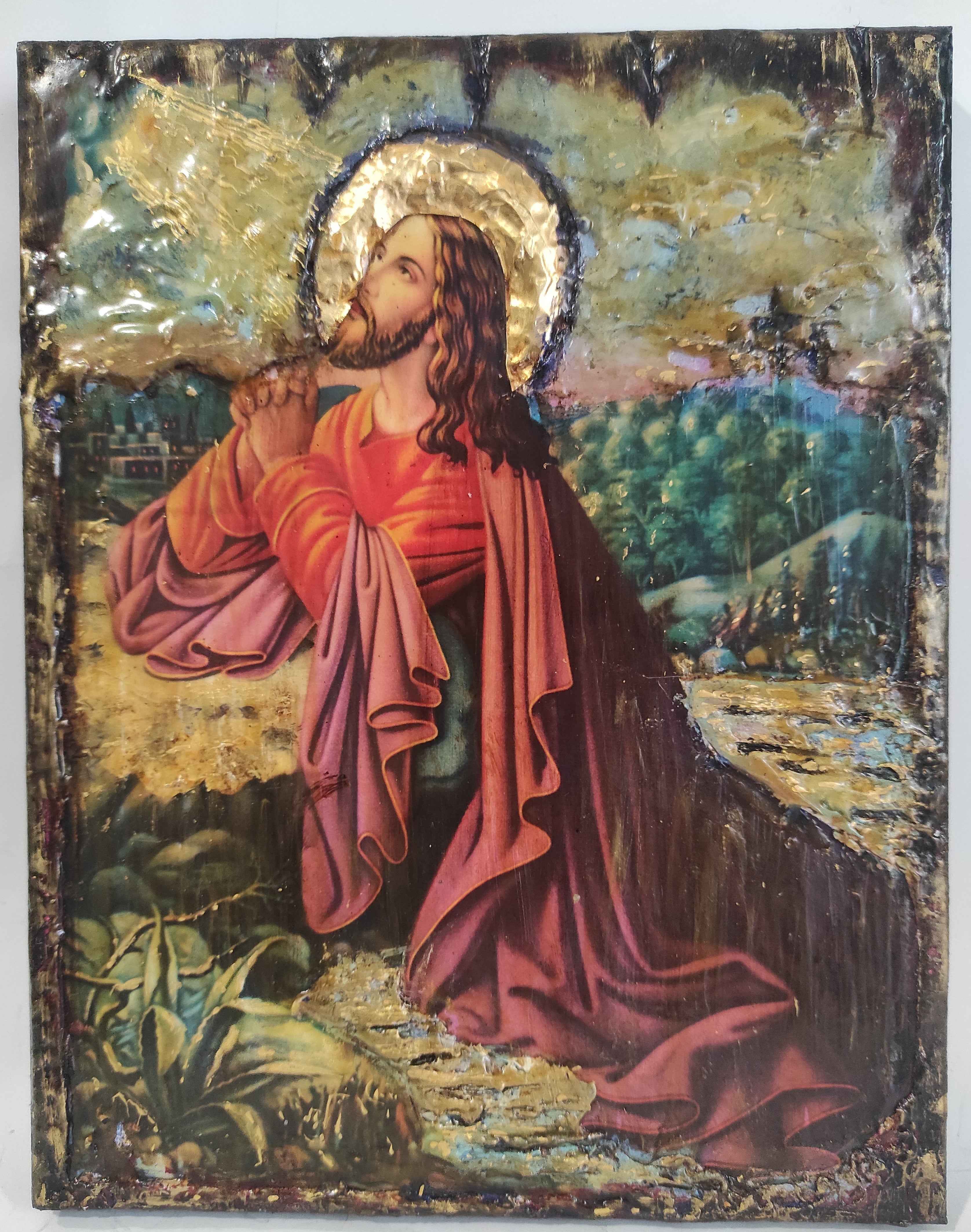 Jesus Christ Prayer in Gethsemane-Greek Christian Orthodox Catholic Handmade Icons