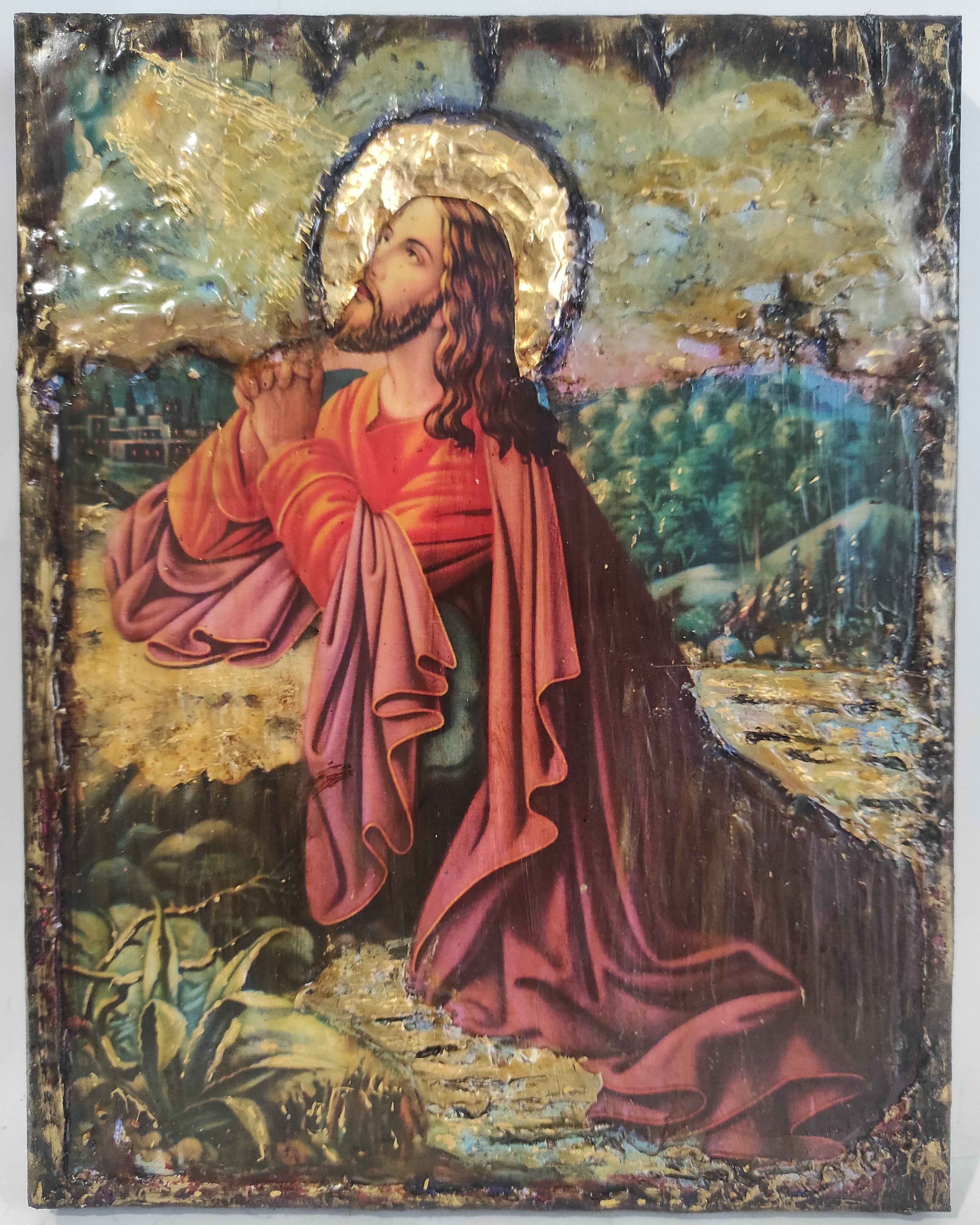 Jesus Christ Prayer in Gethsemane-Greek Christian Orthodox Catholic Handmade Icons