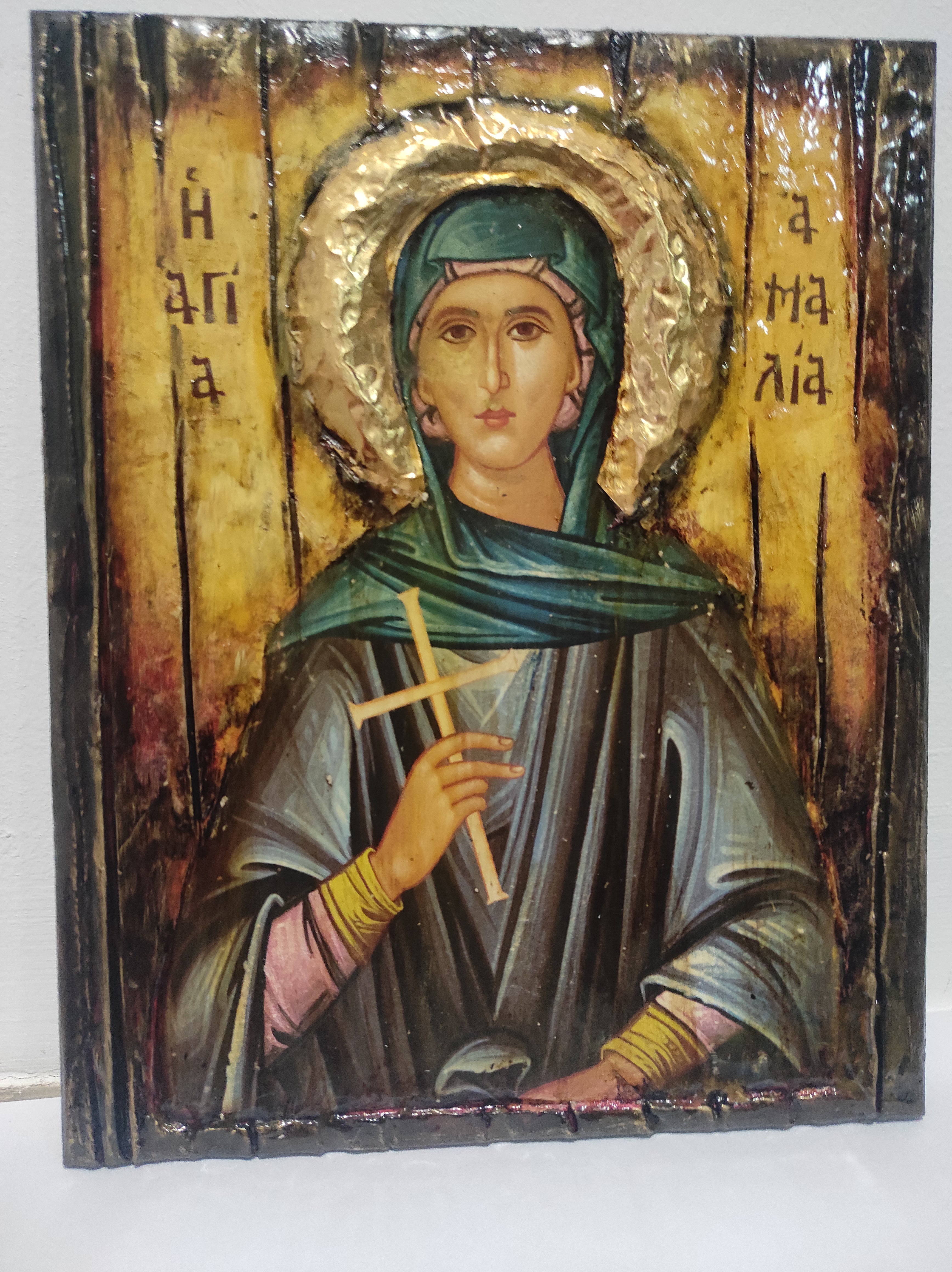 Saint St. Amelia, Amalia Icon-Handmade Greek Orthodox Icon