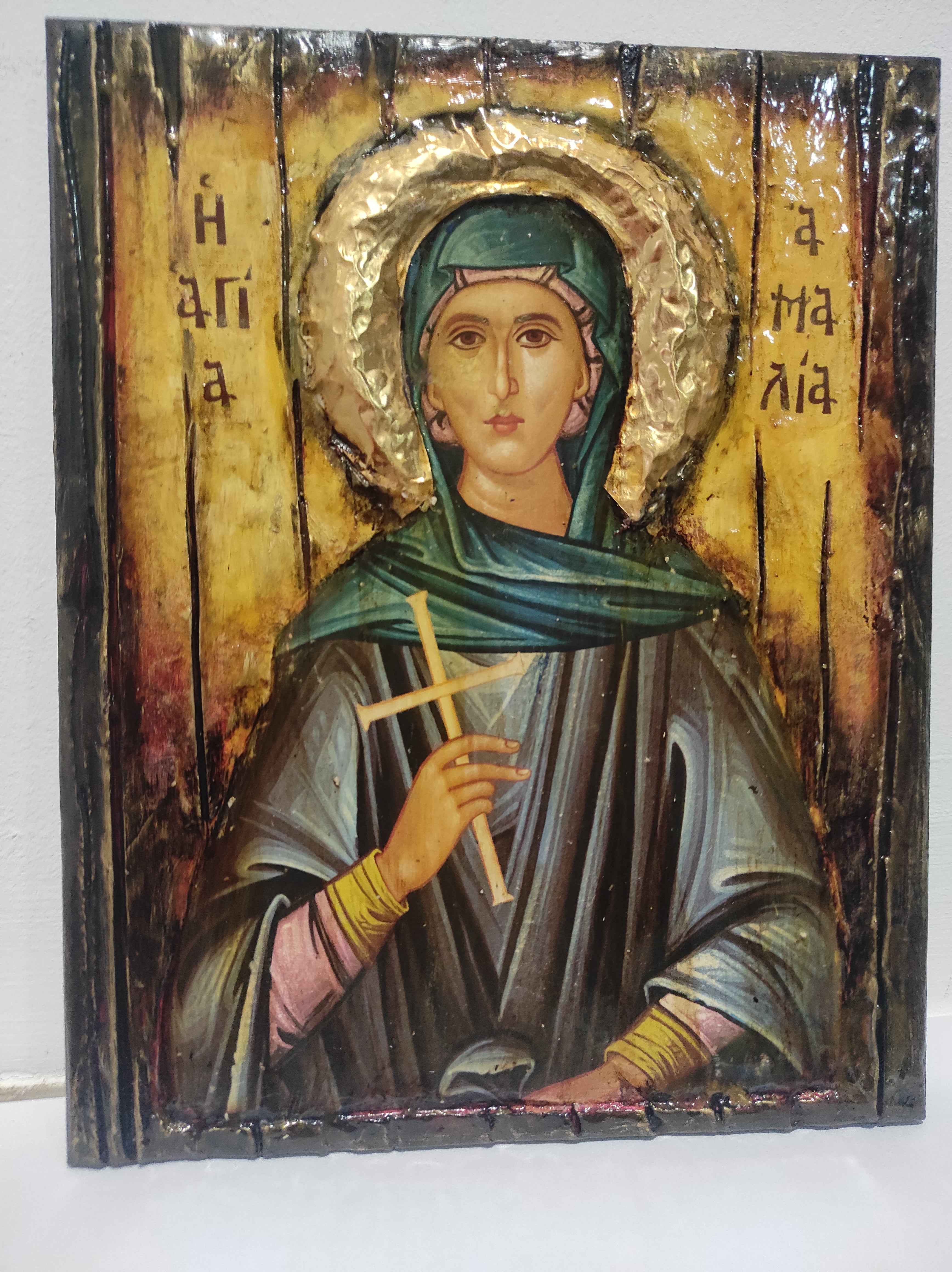 Saint St. Amelia, Amalia Icon-Handmade Greek Orthodox Icon