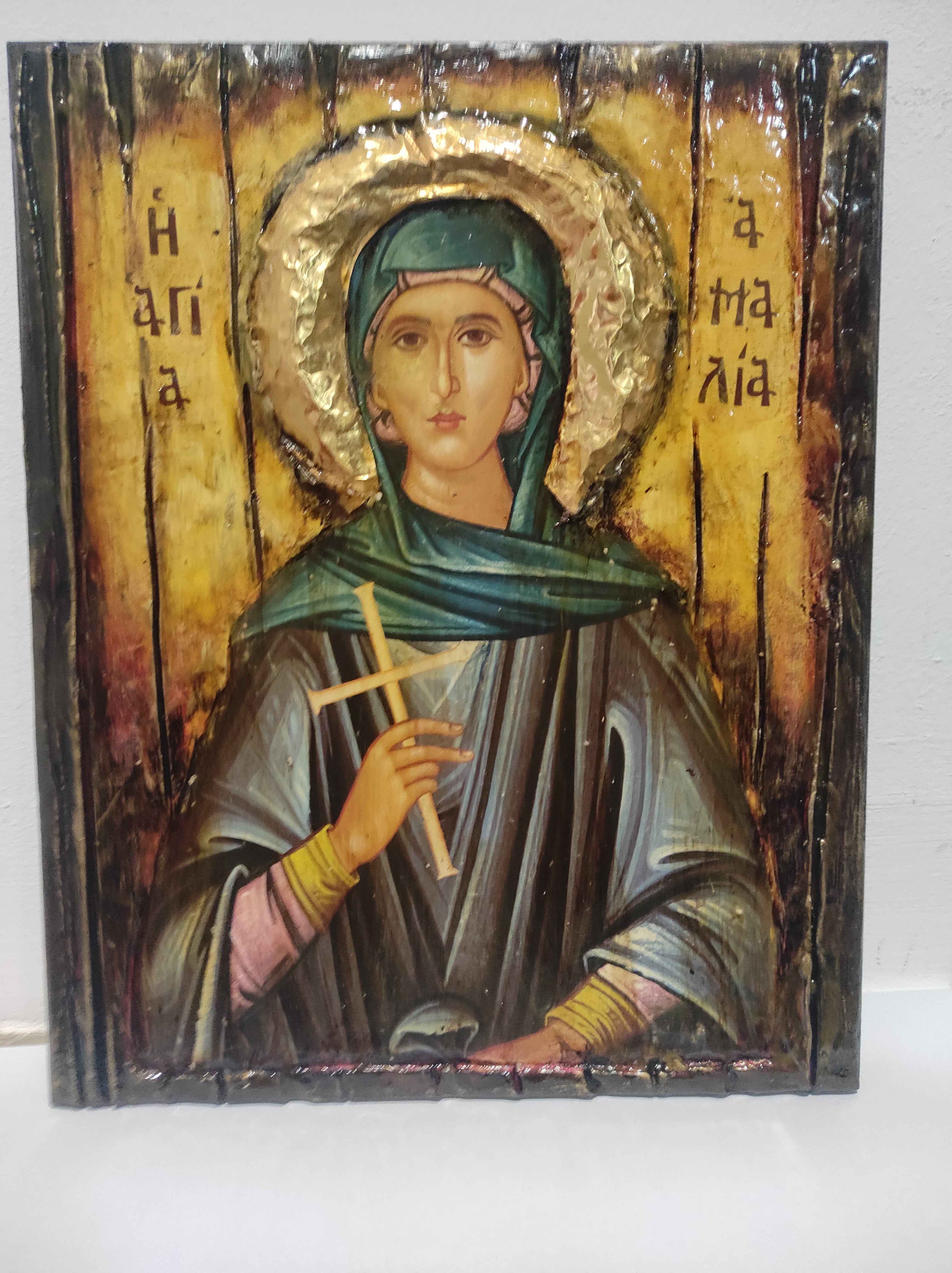 Saint St. Amelia, Amalia Icon-Handmade Greek Orthodox Icon