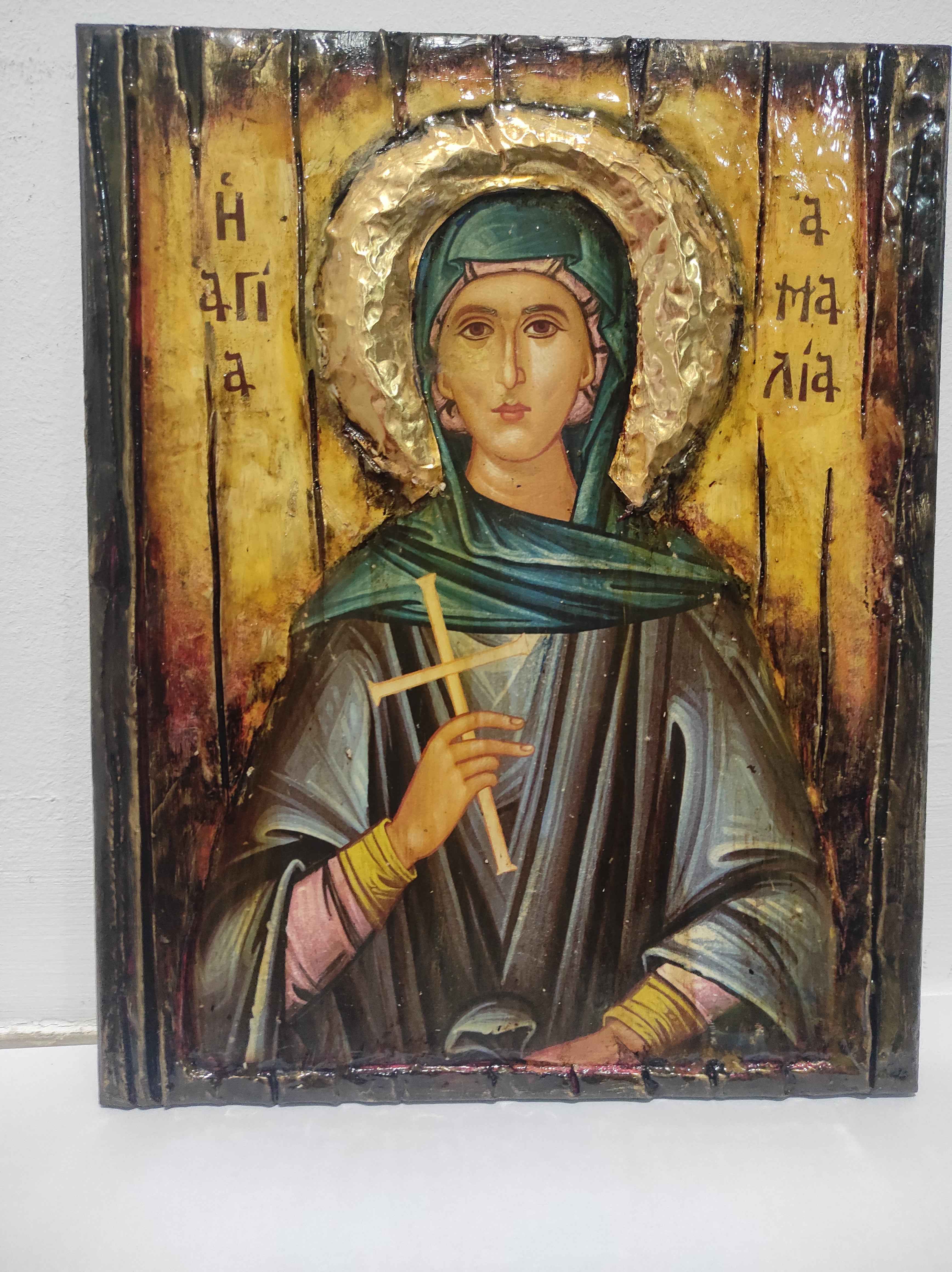 Saint St. Amelia, Amalia Icon-Handmade Greek Orthodox Icon
