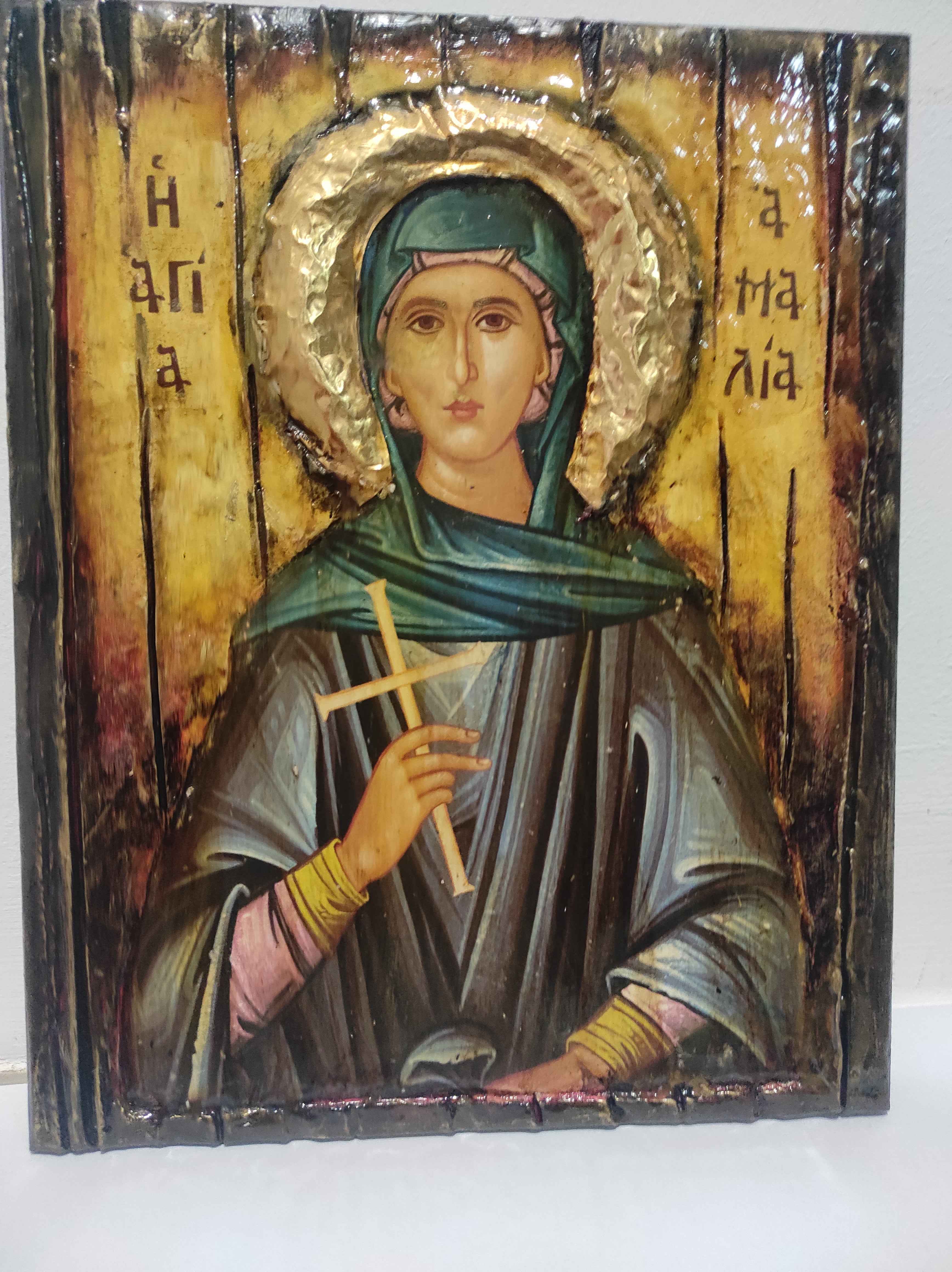 Saint St. Amelia, Amalia Icon-Handmade Greek Orthodox Icon