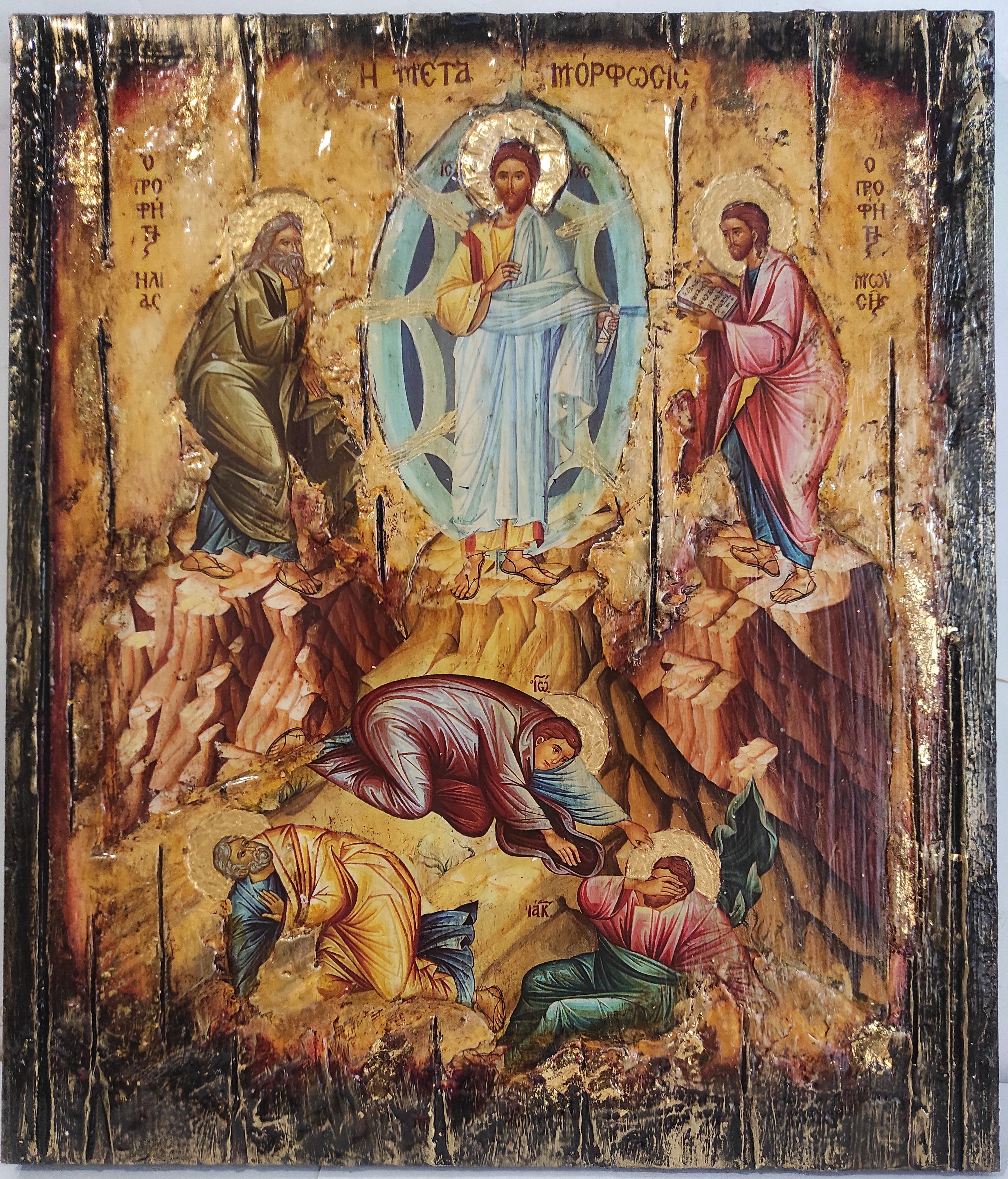 Transfiguration of Christ-Religious Hanging Icon -Orthodox Icon - Real Handmade Greek Byzantine Icons Unique Handmade Icon