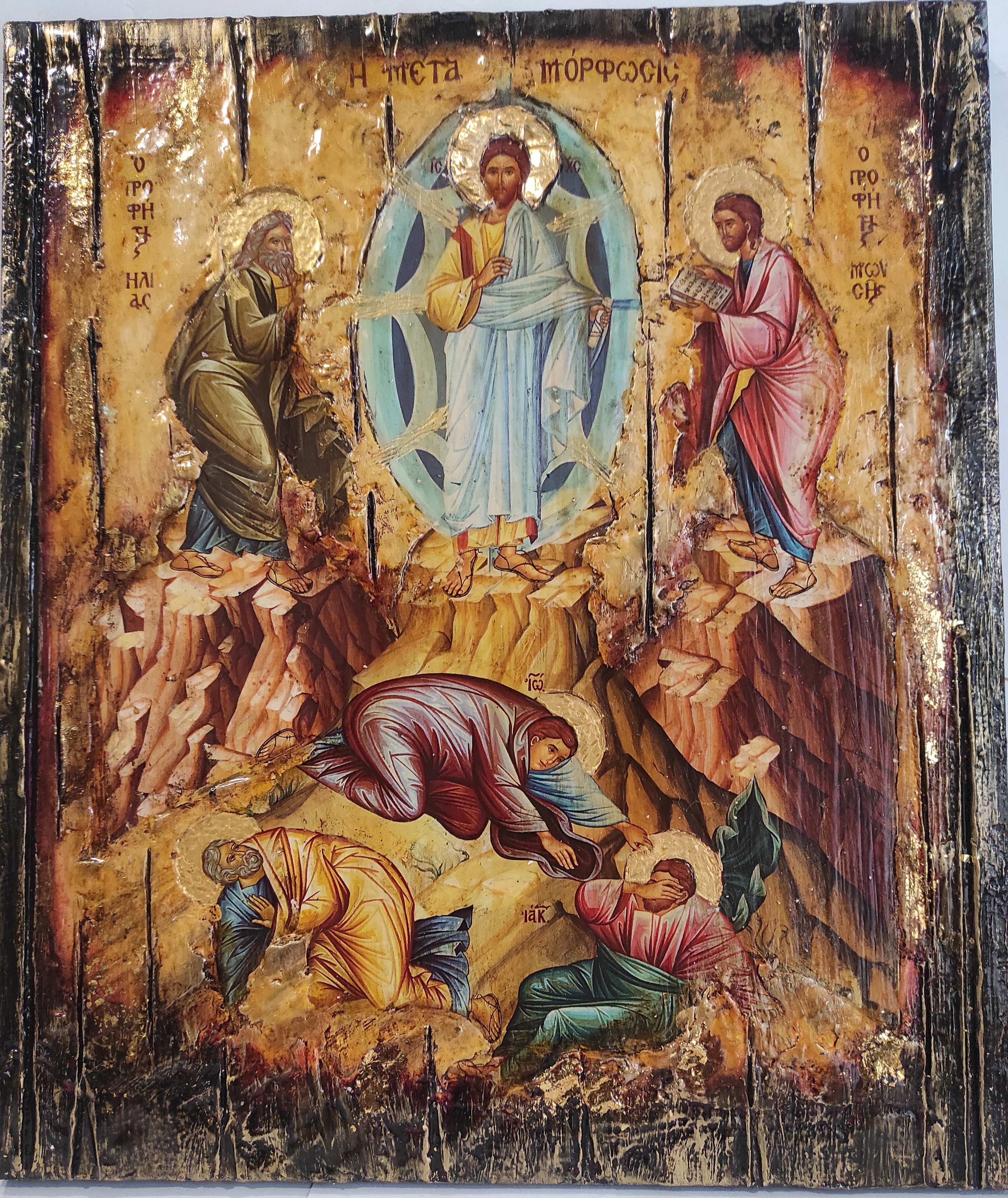 Transfiguration of Christ-Religious Hanging Icon -Orthodox Icon - Real Handmade Greek Byzantine Icons Unique Handmade Icon
