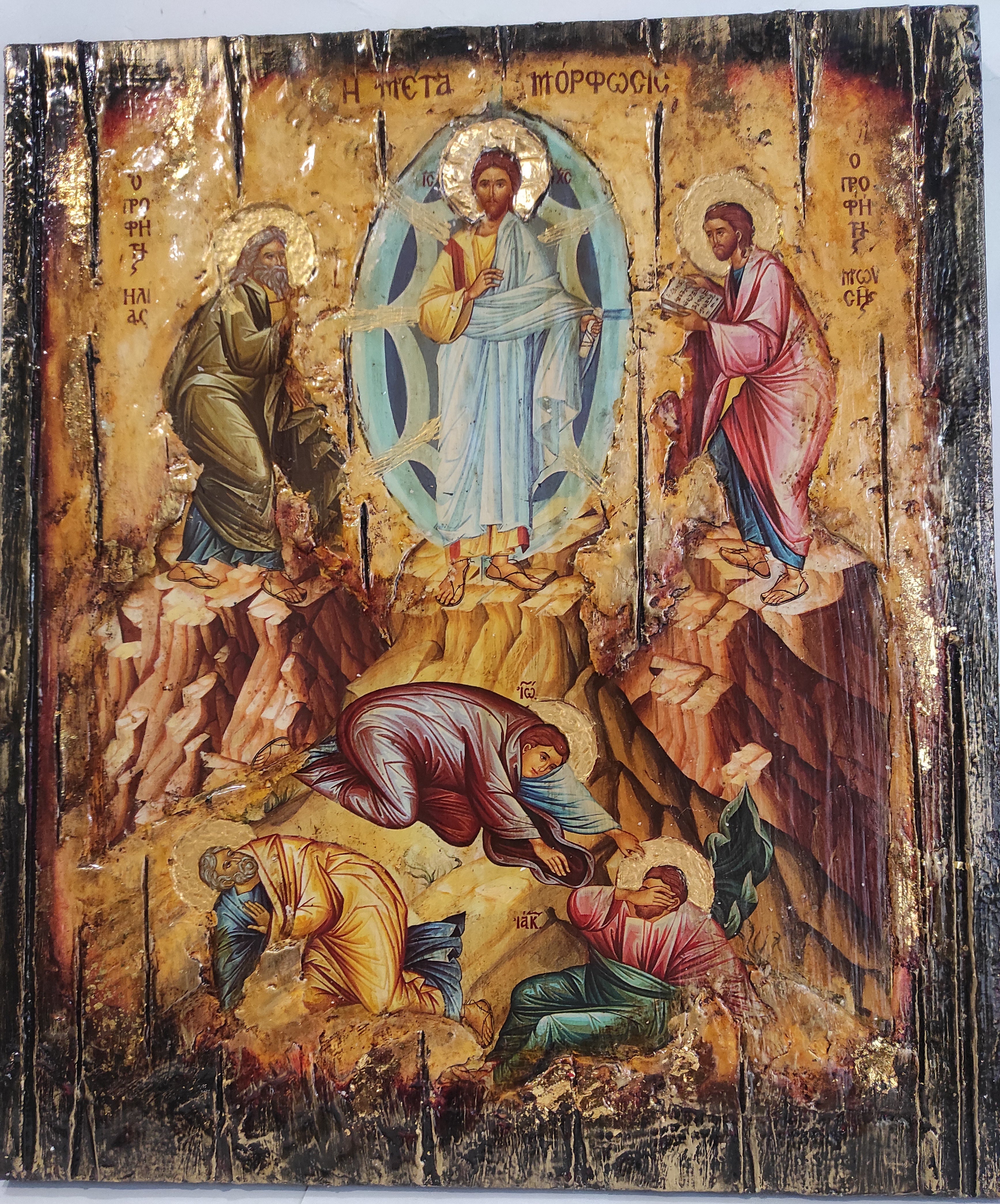 Transfiguration of Christ-Religious Hanging Icon -Orthodox Icon - Real Handmade Greek Byzantine Icons Unique Handmade Icon