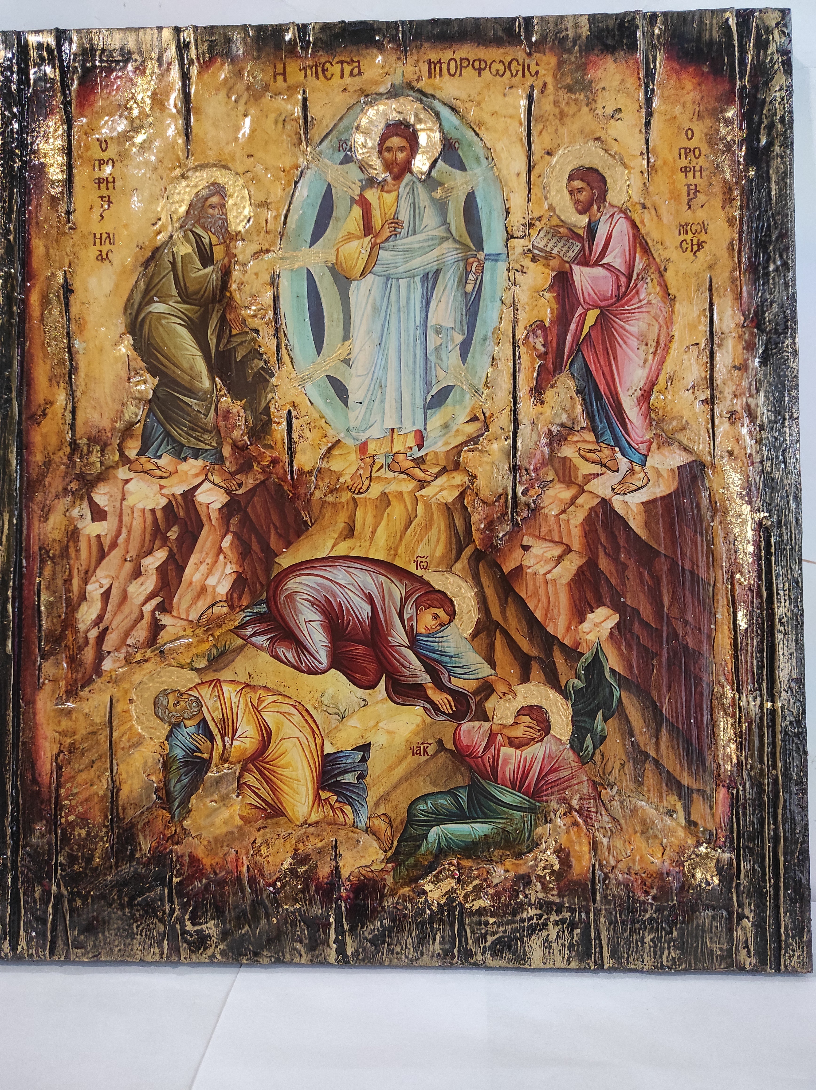 Transfiguration of Christ-Religious Hanging Icon -Orthodox Icon - Real Handmade Greek Byzantine Icons Unique Handmade Icon