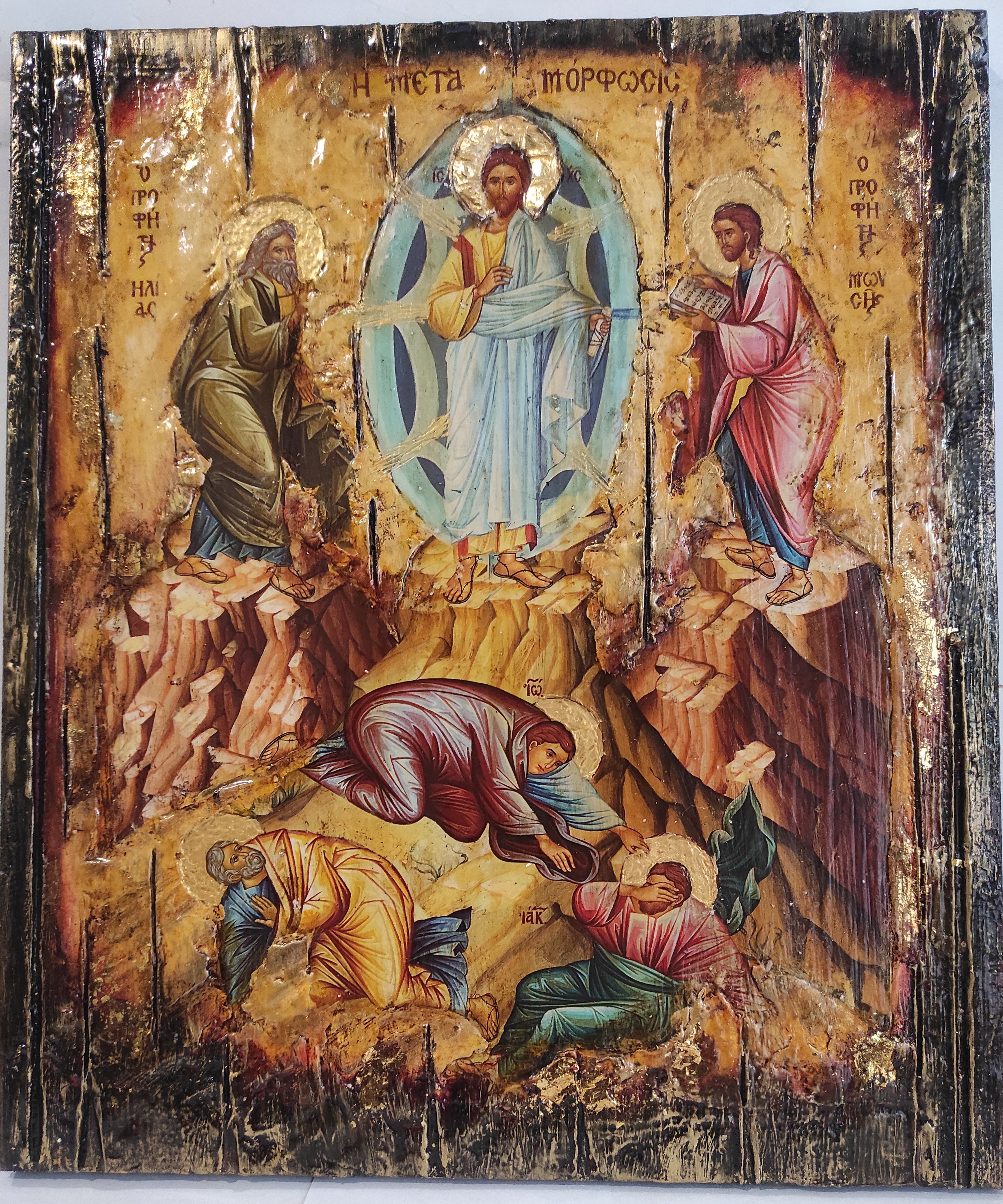 Transfiguration of Christ-Religious Hanging Icon -Orthodox Icon - Real Handmade Greek Byzantine Icons Unique Handmade Icon