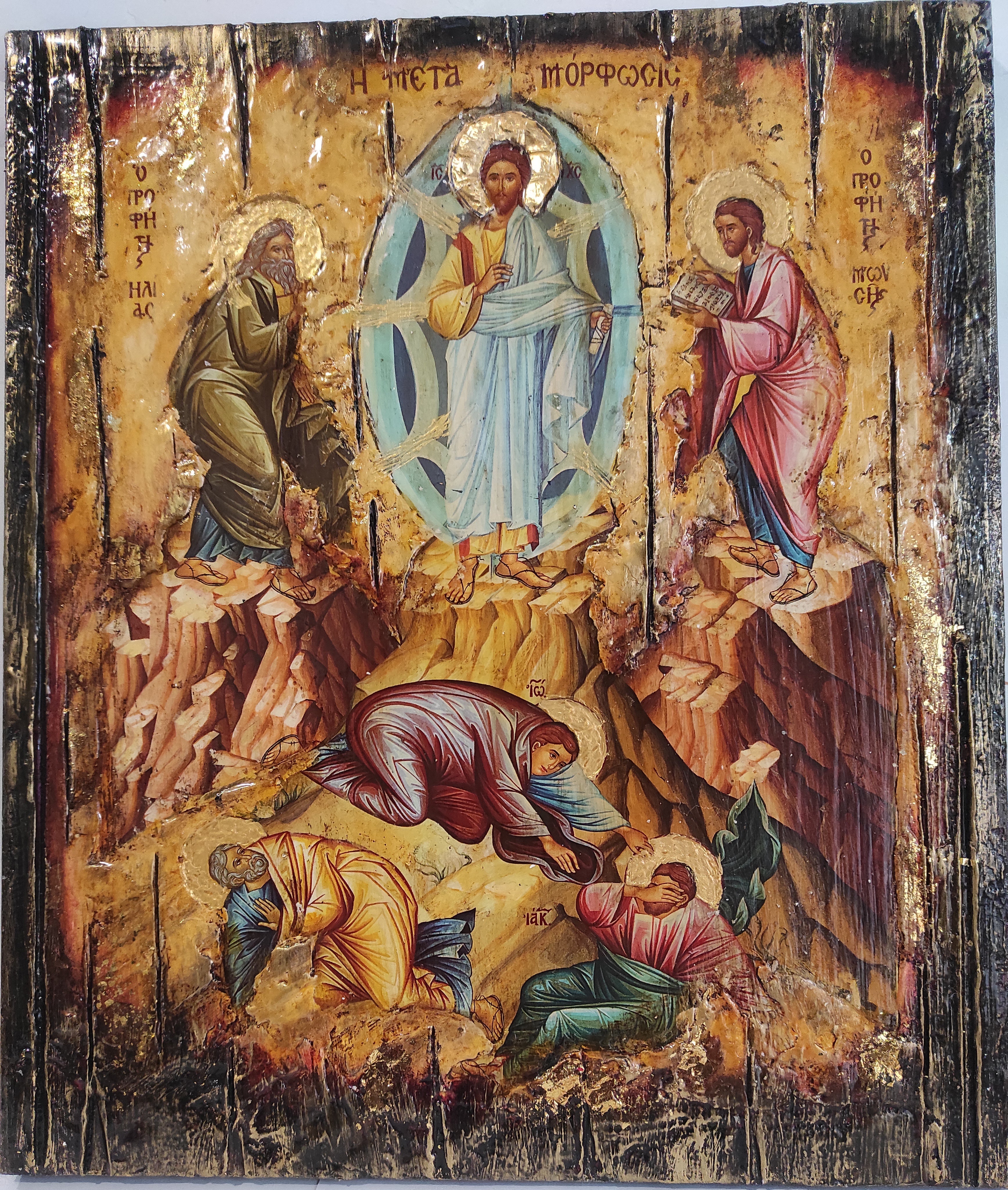 Transfiguration of Christ-Religious Hanging Icon -Orthodox Icon - Real Handmade Greek Byzantine Icons Unique Handmade Icon