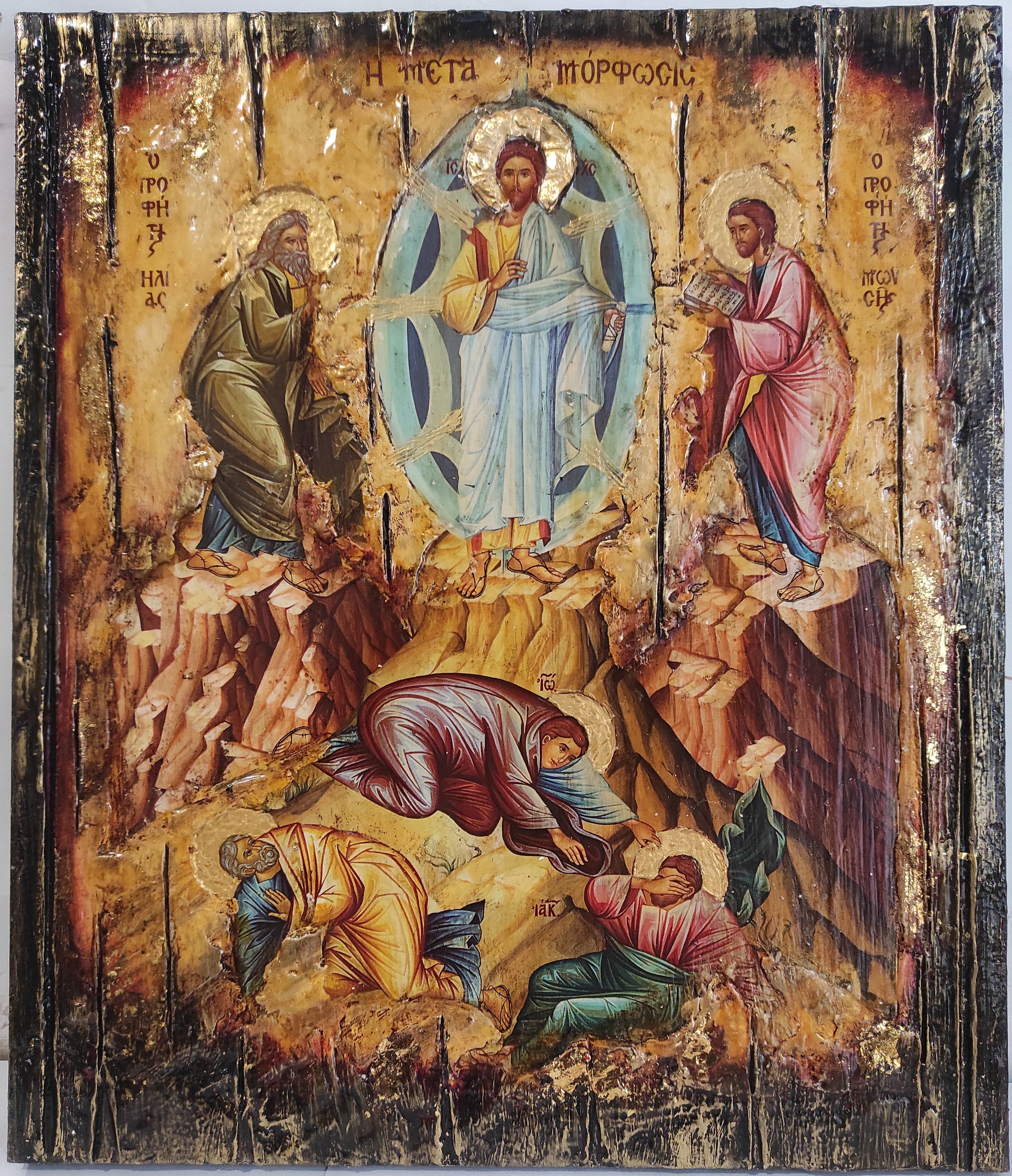 Transfiguration of Christ-Religious Hanging Icon -Orthodox Icon - Real Handmade Greek Byzantine Icons Unique Handmade Icon