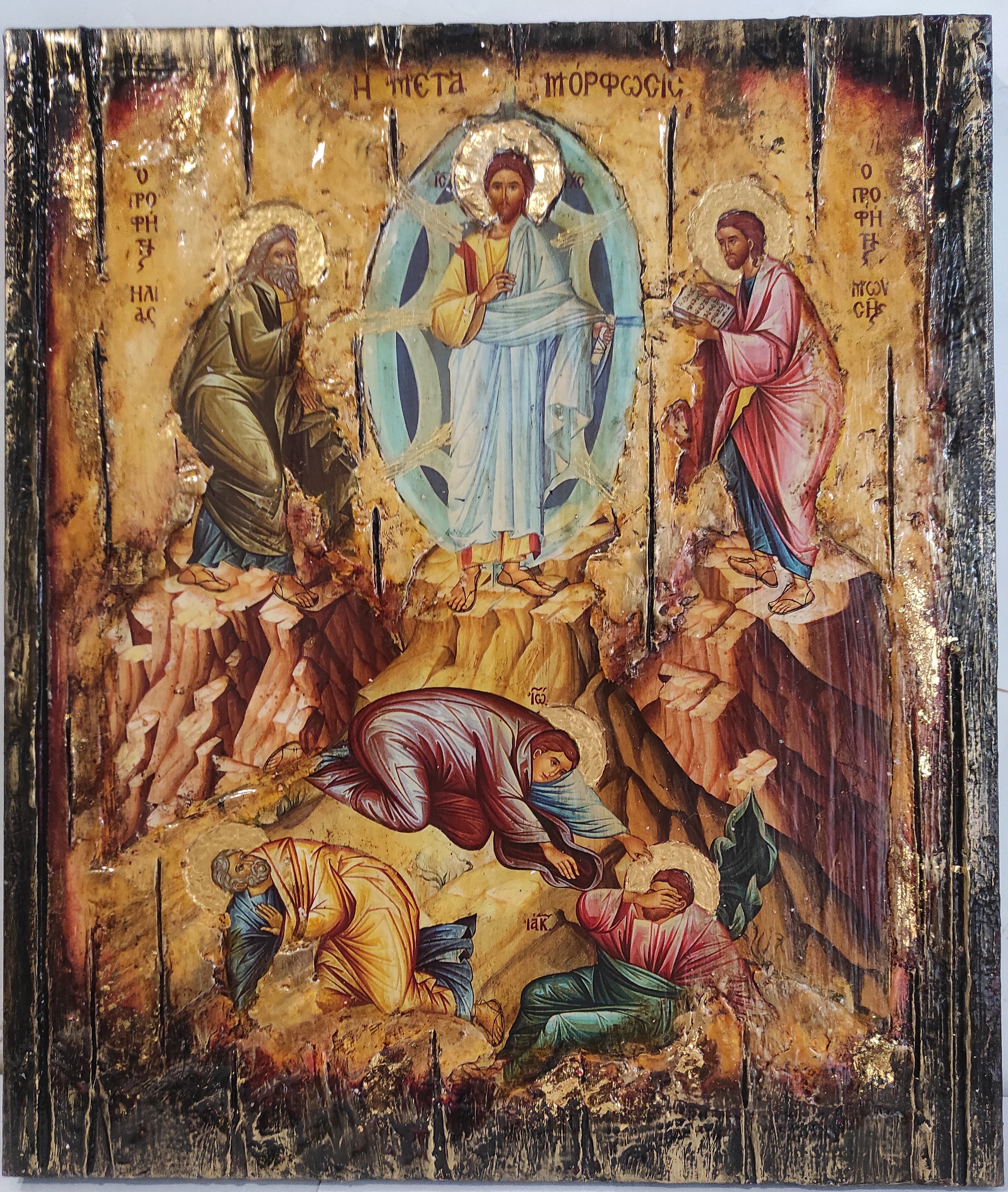 Transfiguration of Christ-Religious Hanging Icon -Orthodox Icon - Real Handmade Greek Byzantine Icons Unique Handmade Icon