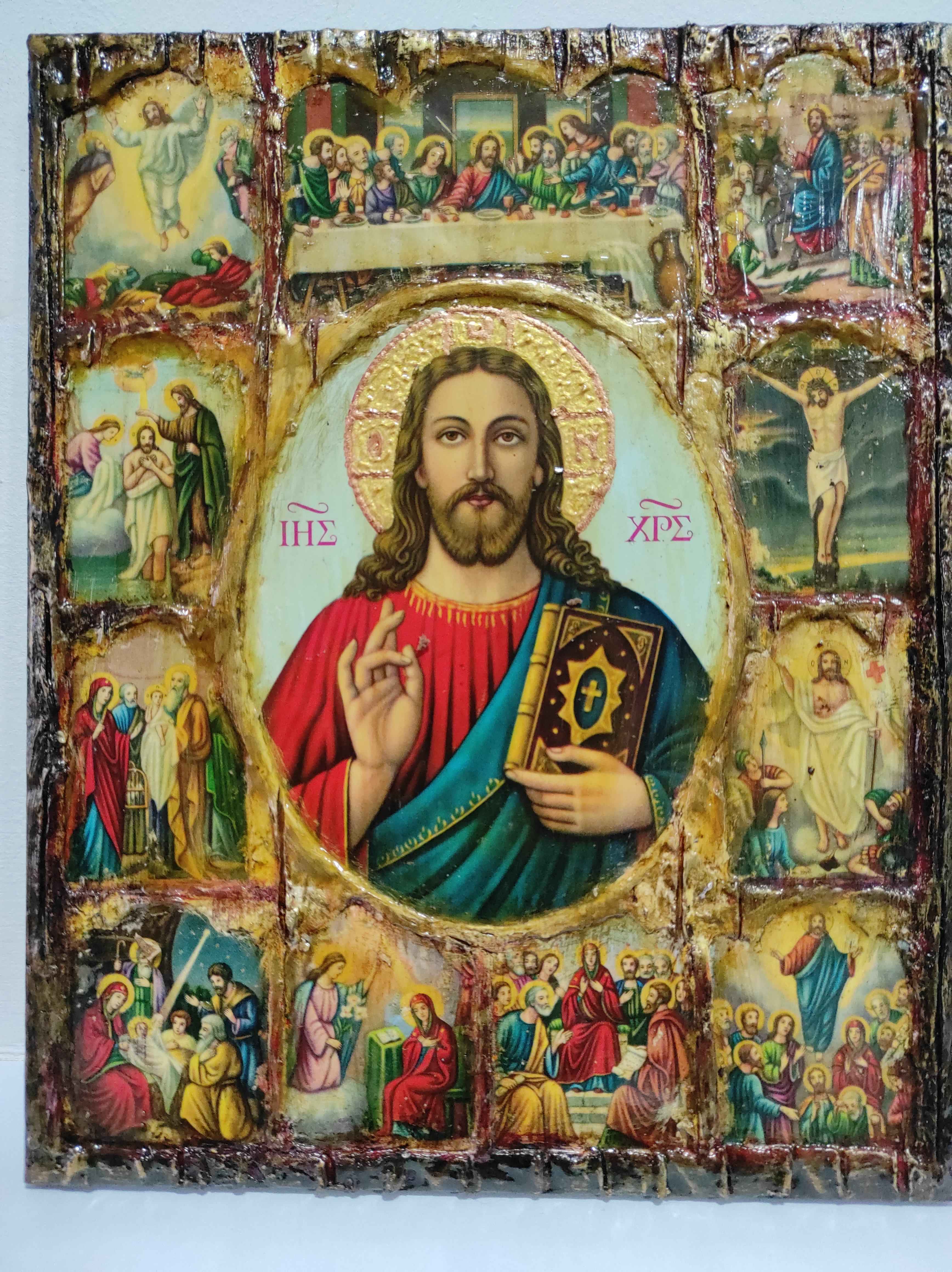 The Life of Jesus Christ Icon- Greek Russian Orthodox Russian Icons