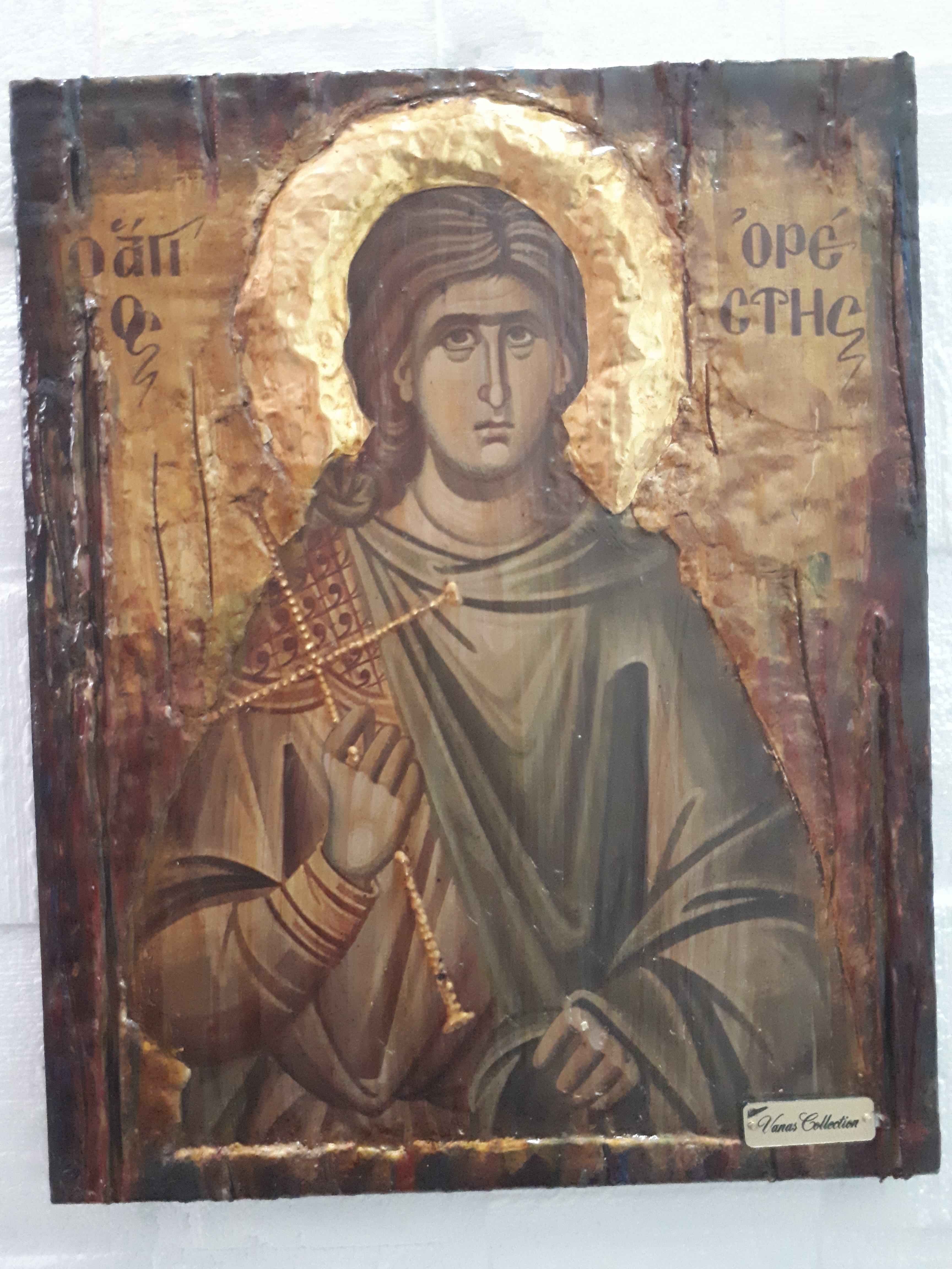 Saint St. Orestes Orestis on Wood Icon-Greek Orthodox Byzantine Icons