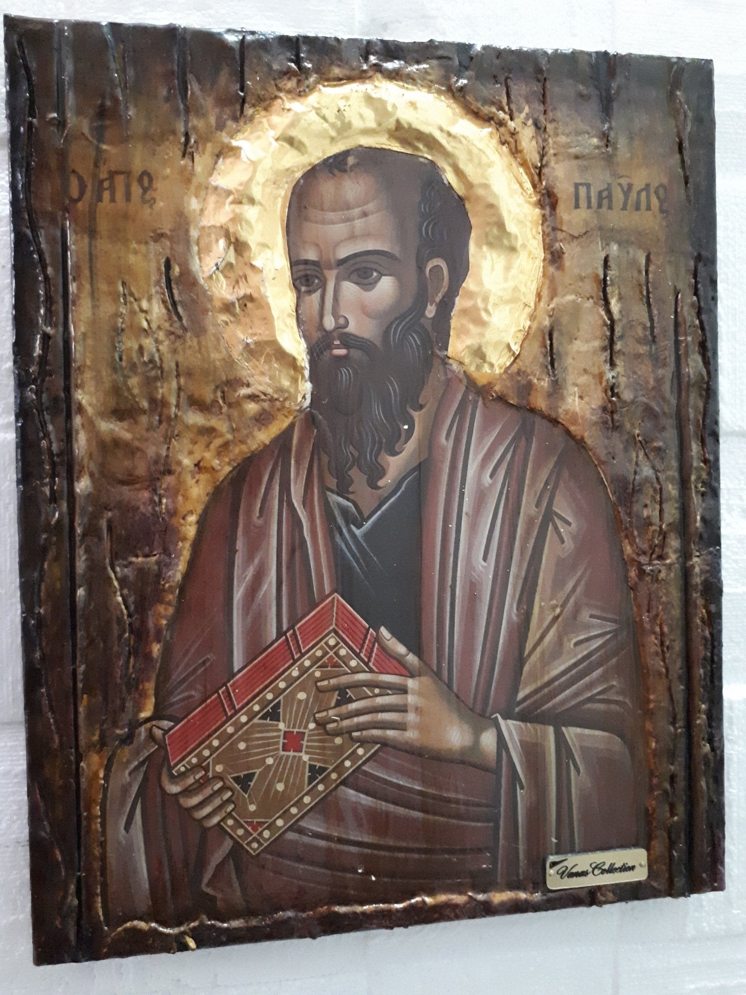 Saint Paul Apostle Agios Pavlos on Wood Icon- Greek Orthodox Byzantine Icons - Vanas Collection