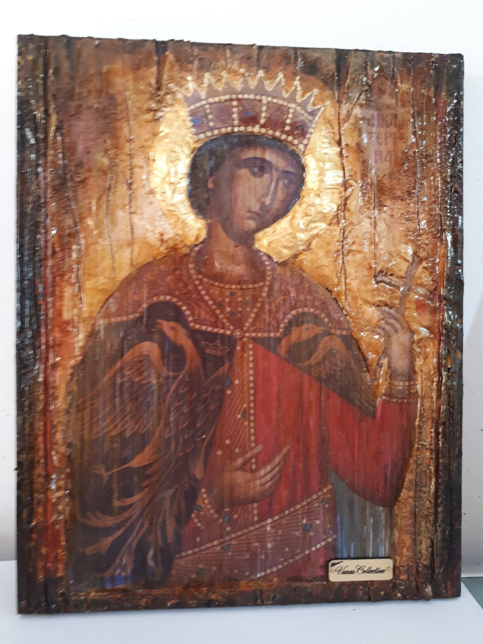 Saint St Catherine Icon - Greek Russian Orthodox Byzantine Handmade Icons - Vanas Collection