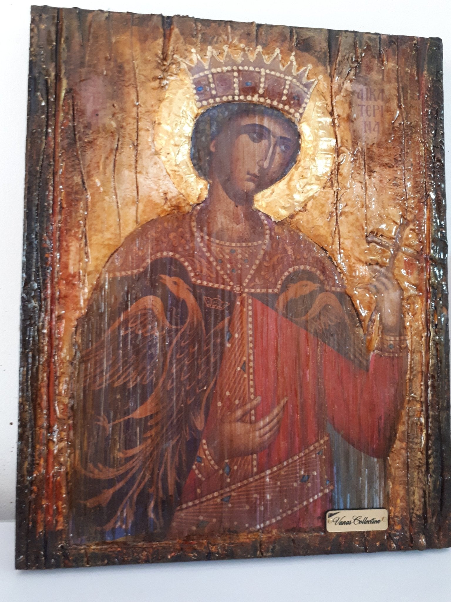 Saint St Catherine Icon - Greek Russian Orthodox Byzantine Handmade Icons - Vanas Collection