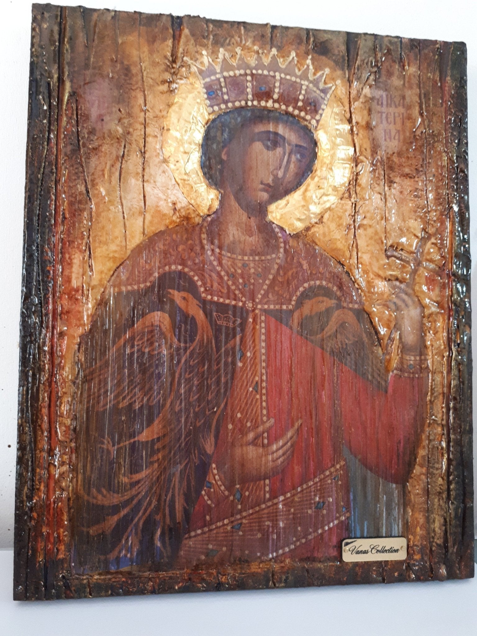 Saint St Catherine Icon - Greek Russian Orthodox Byzantine Handmade Icons - Vanas Collection