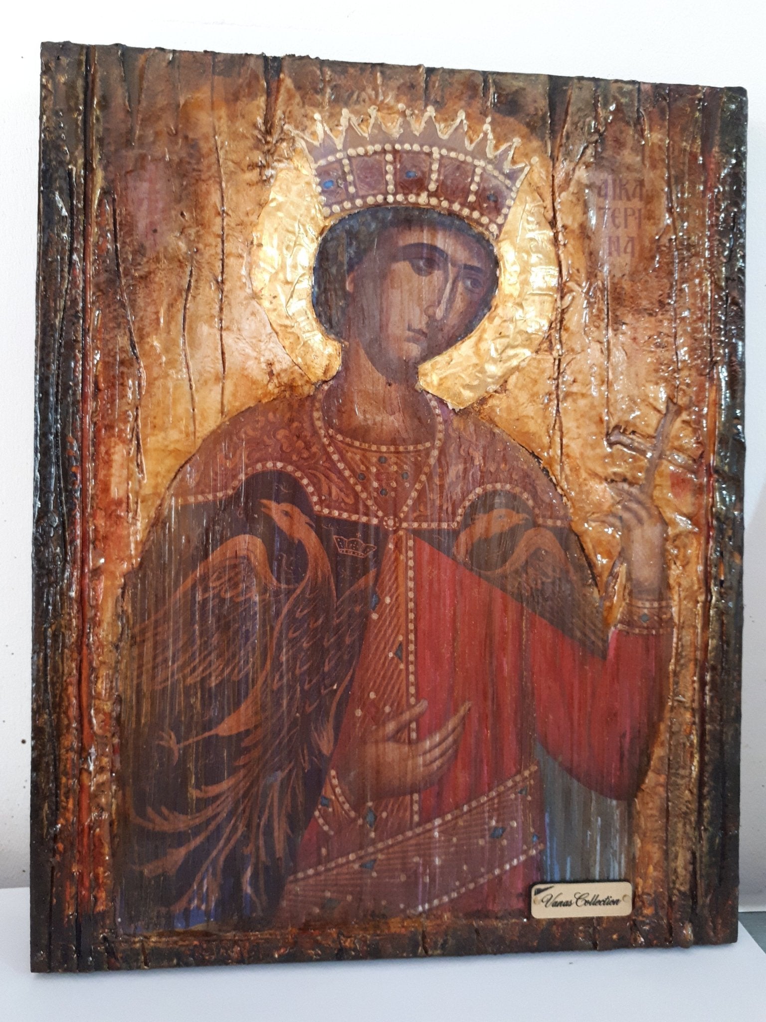 Saint St Catherine Icon - Greek Russian Orthodox Byzantine Handmade Icons - Vanas Collection