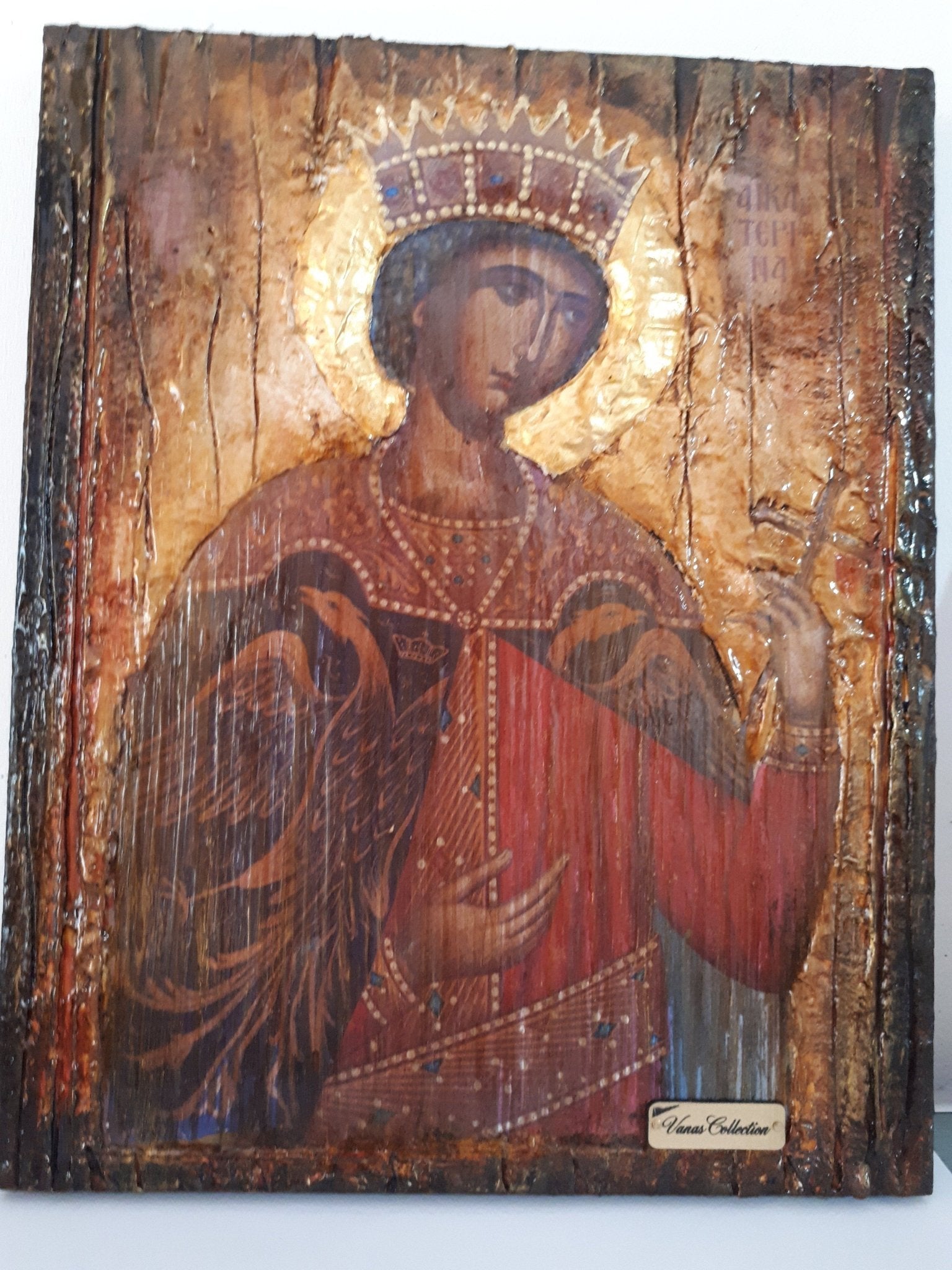 Saint St Catherine Icon - Greek Russian Orthodox Byzantine Handmade Icons - Vanas Collection