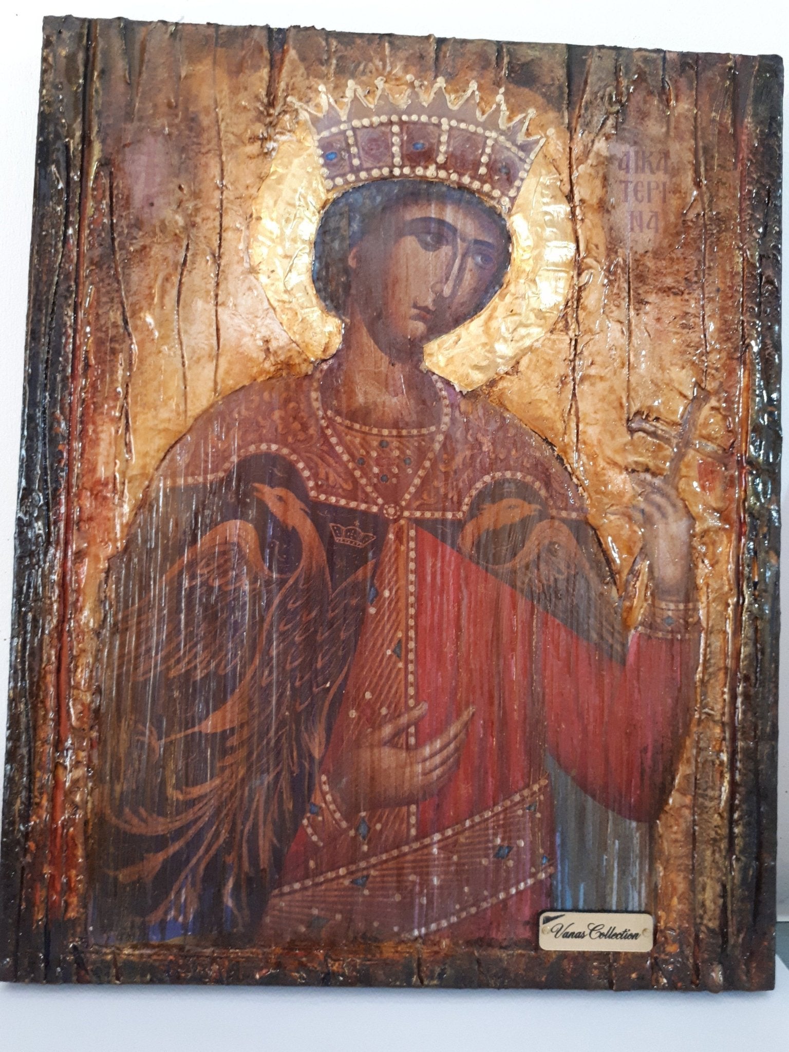 Saint St Catherine Icon - Greek Russian Orthodox Byzantine Handmade Icons - Vanas Collection