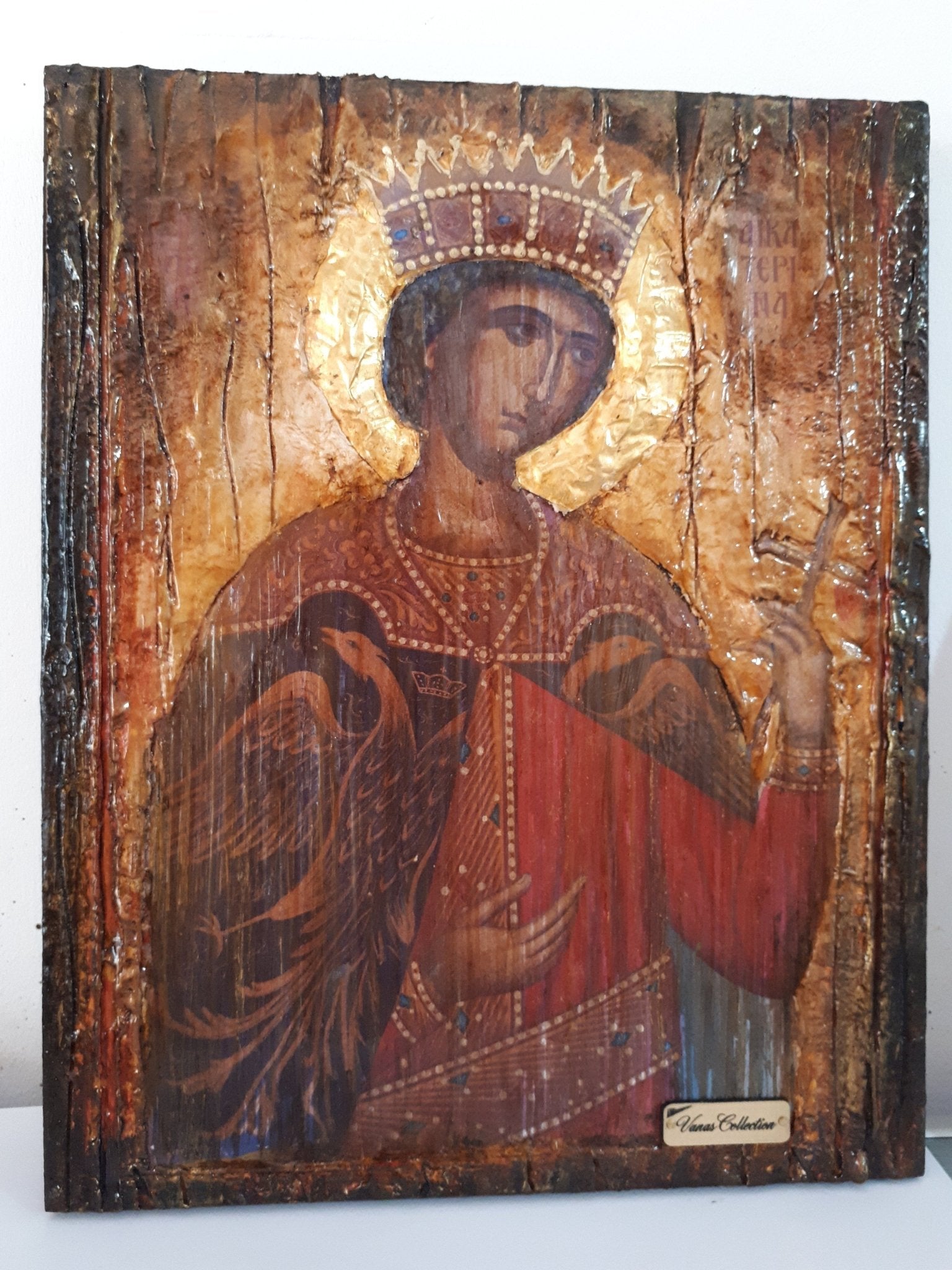 Saint St Catherine Icon - Greek Russian Orthodox Byzantine Handmade Icons - Vanas Collection