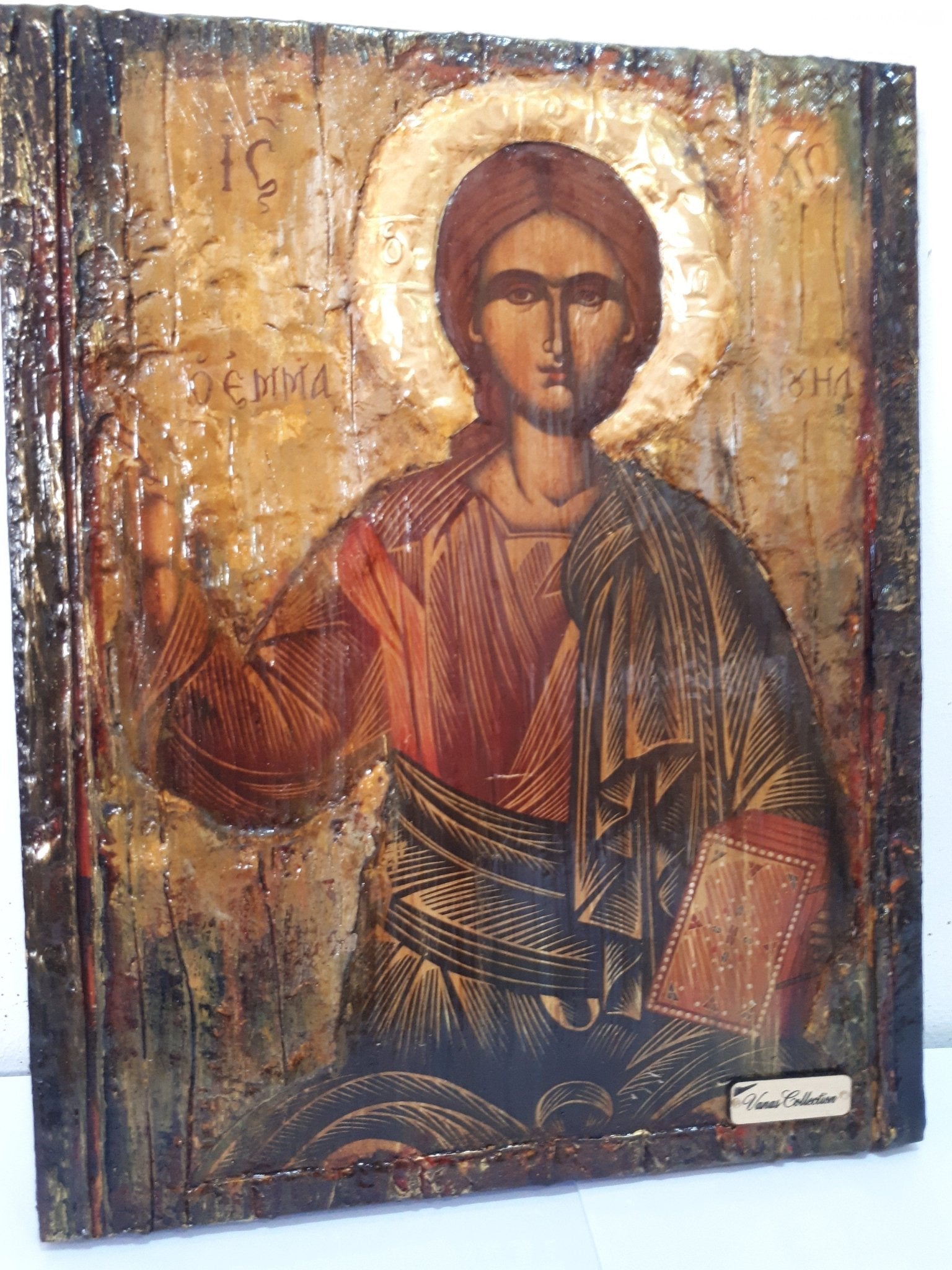 Saint St. Emmanuel Icon- Greek Orthodox Byzantine Antique Style Icons - Vanas Collection