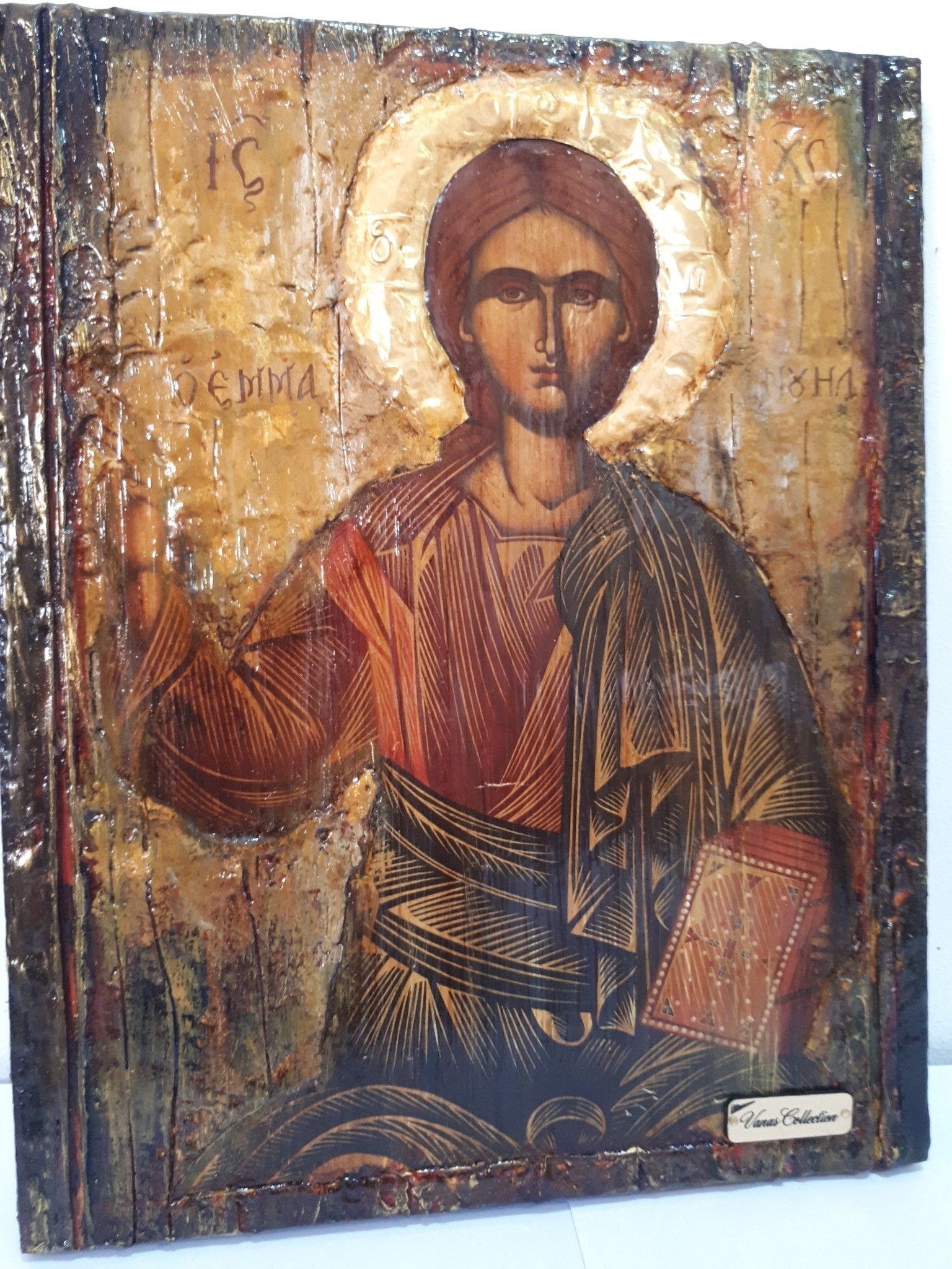 Saint St. Emmanuel Icon- Greek Orthodox Byzantine Antique Style Icons - Vanas Collection