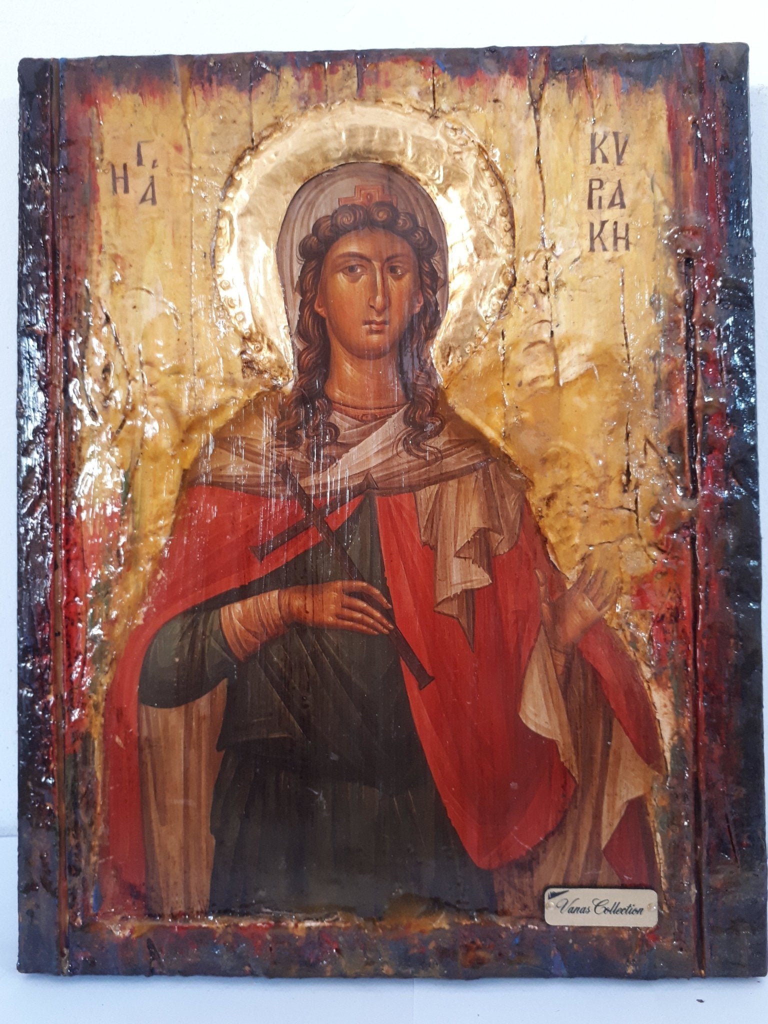 Saint St. Kyriaki of Nicomedia - Greek Byzantine Antique Style Handmade Icons - Vanas Collection
