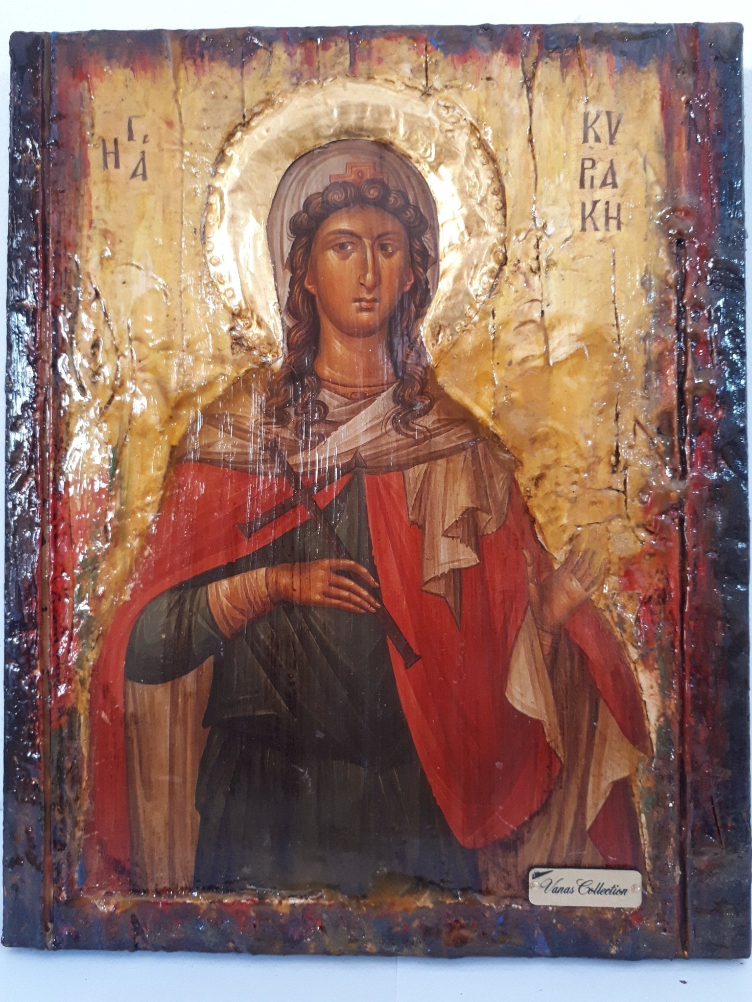 Saint St. Kyriaki of Nicomedia - Greek Byzantine Antique Style Handmade Icons - Vanas Collection