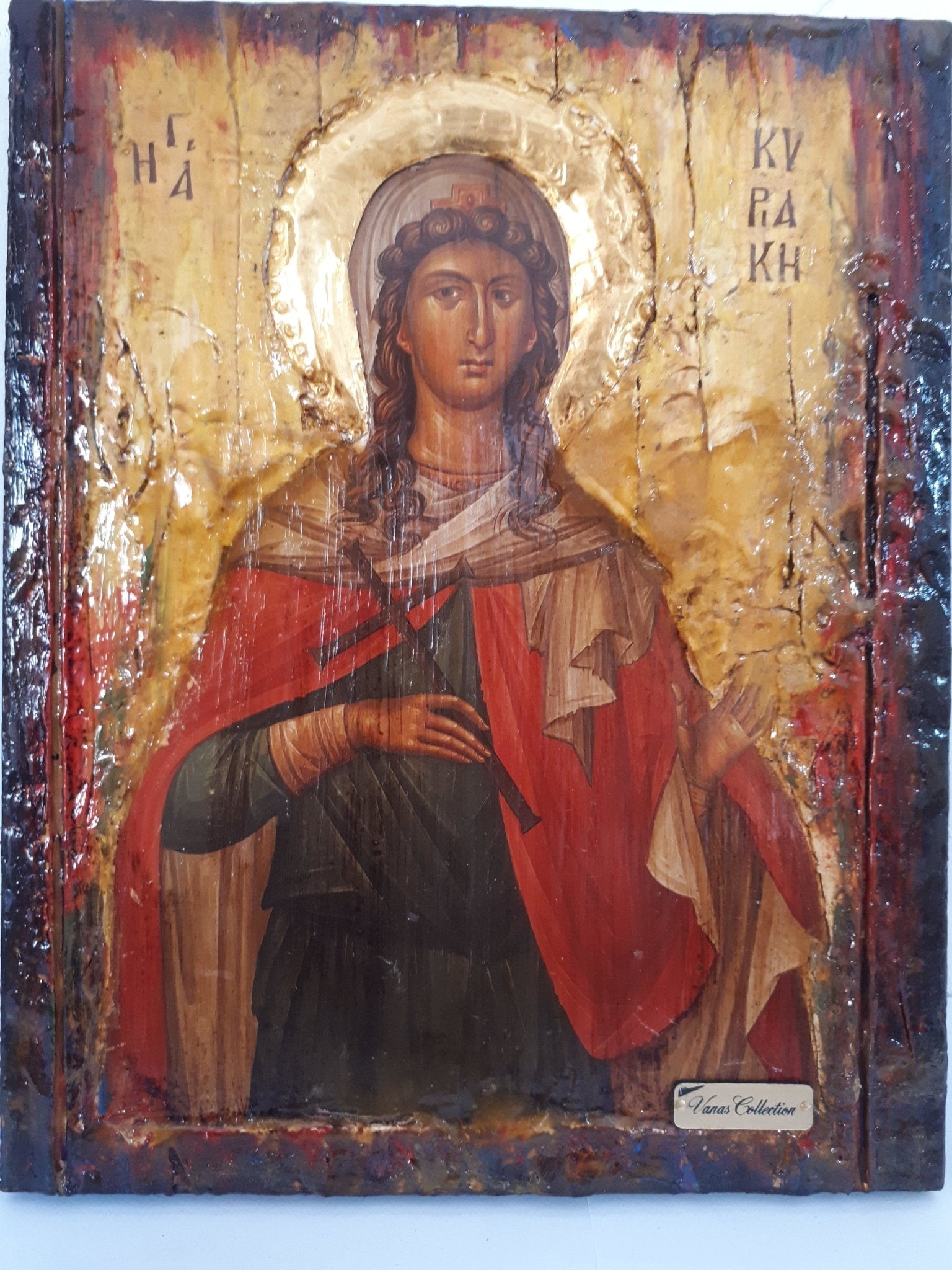 Saint St. Kyriaki of Nicomedia - Greek Byzantine Antique Style Handmade Icons - Vanas Collection