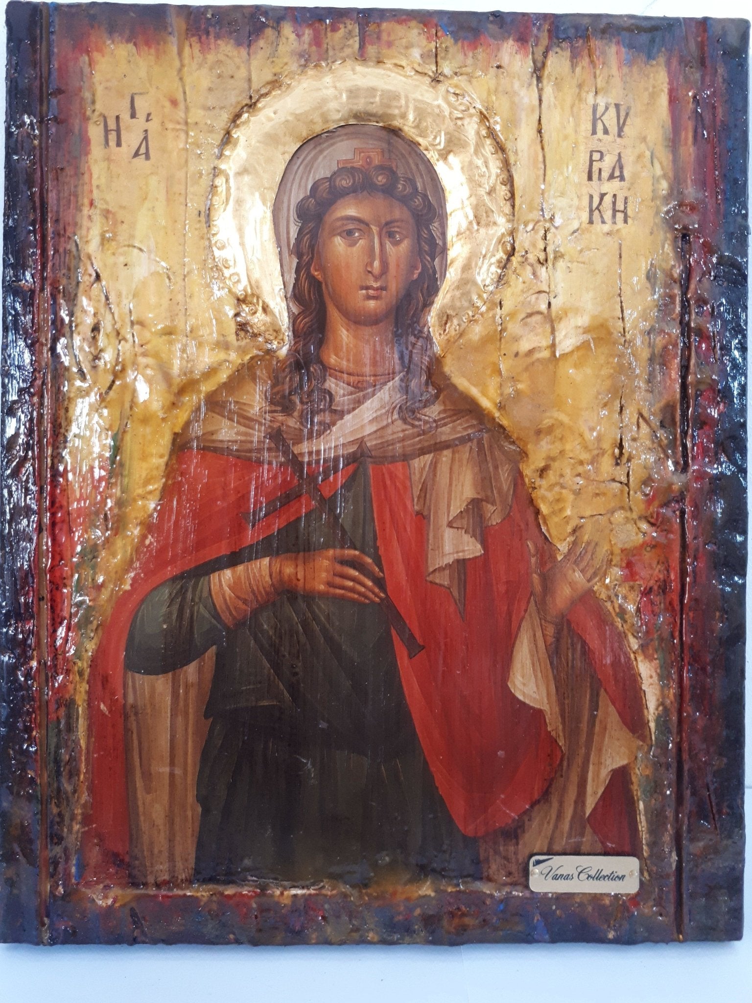 Saint St. Kyriaki of Nicomedia - Greek Byzantine Antique Style Handmade Icons - Vanas Collection