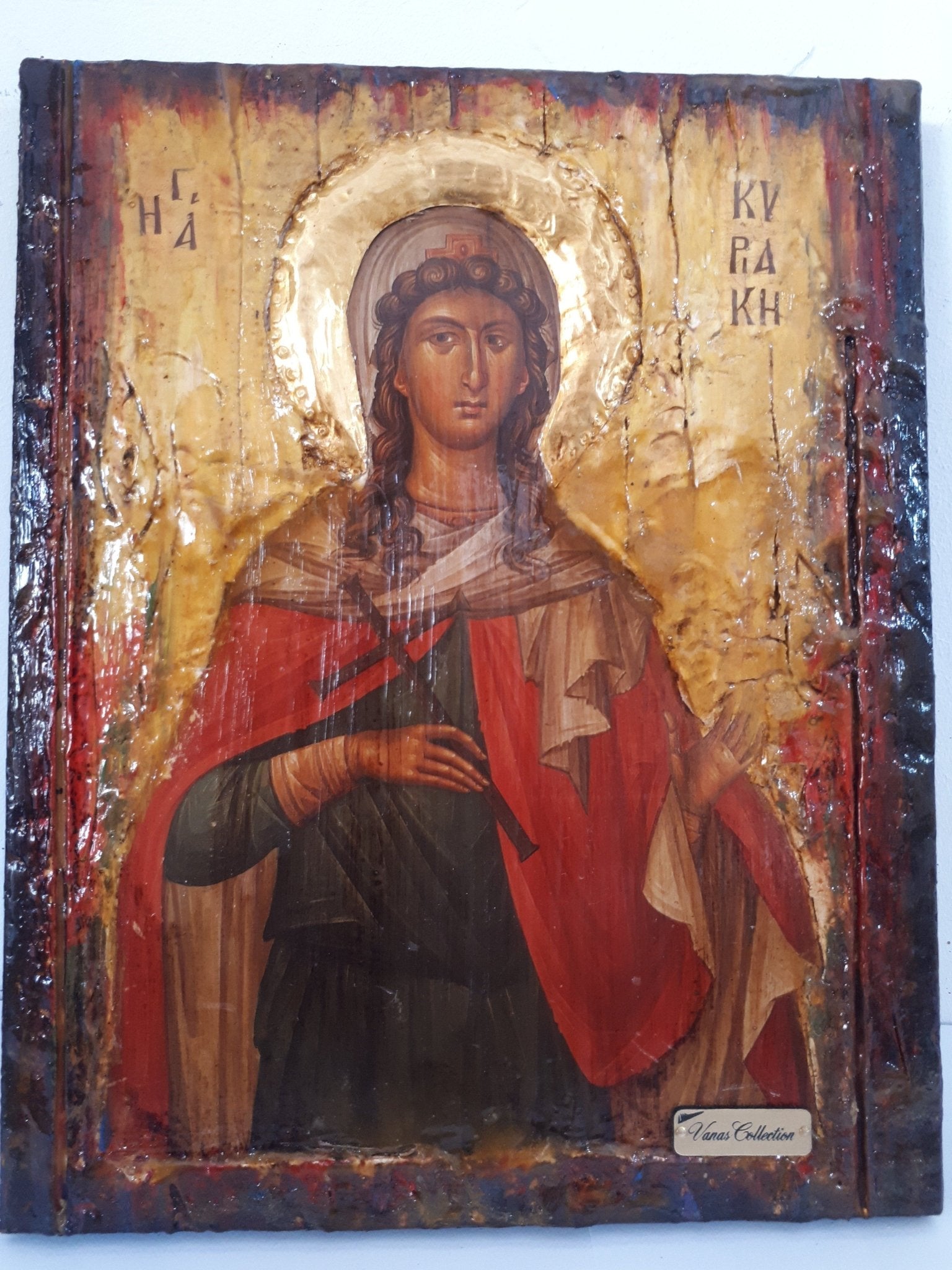 Saint St. Kyriaki of Nicomedia - Greek Byzantine Antique Style Handmade Icons - Vanas Collection