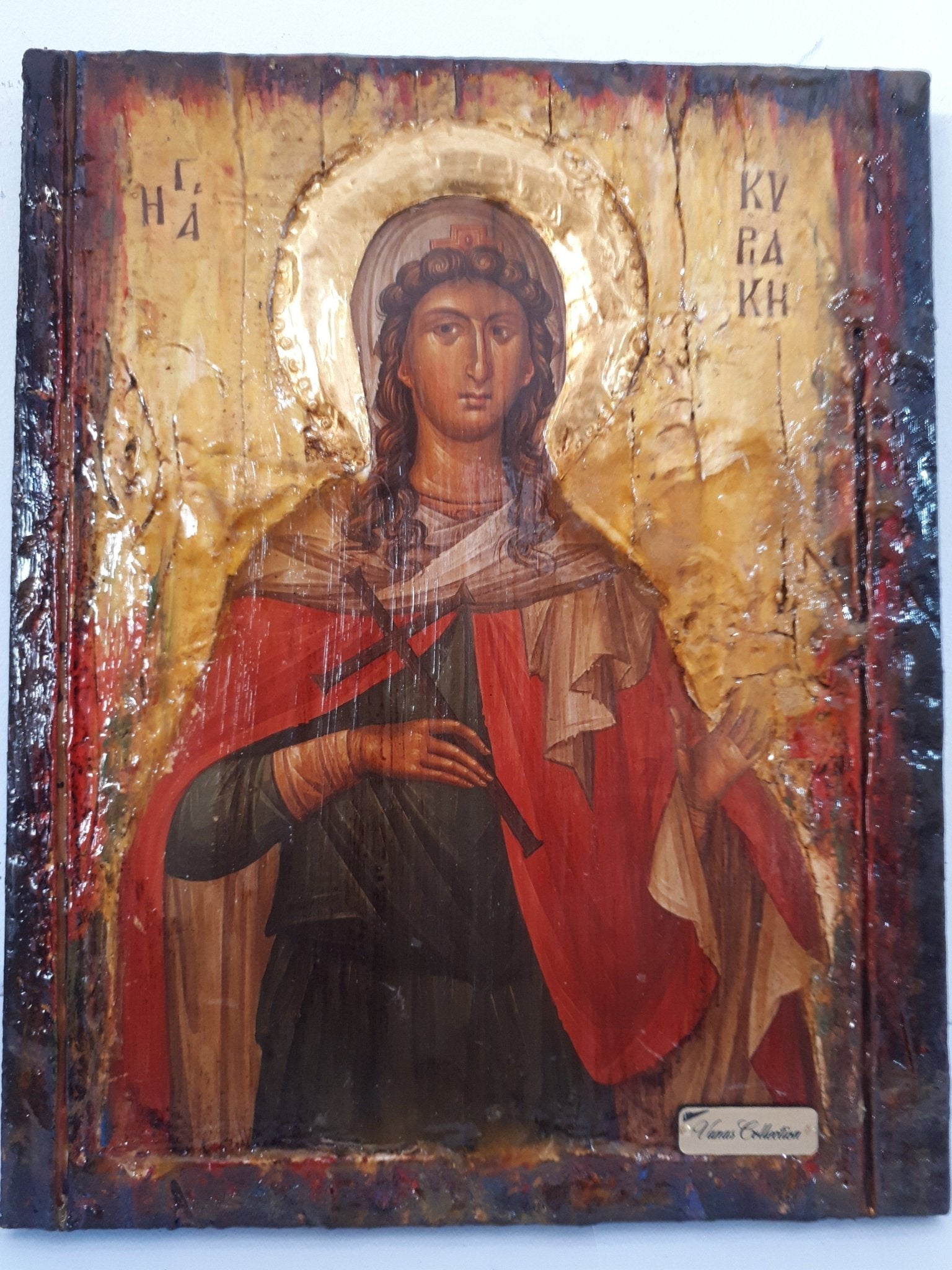 Saint St. Kyriaki of Nicomedia - Greek Byzantine Antique Style Handmade Icons - Vanas Collection