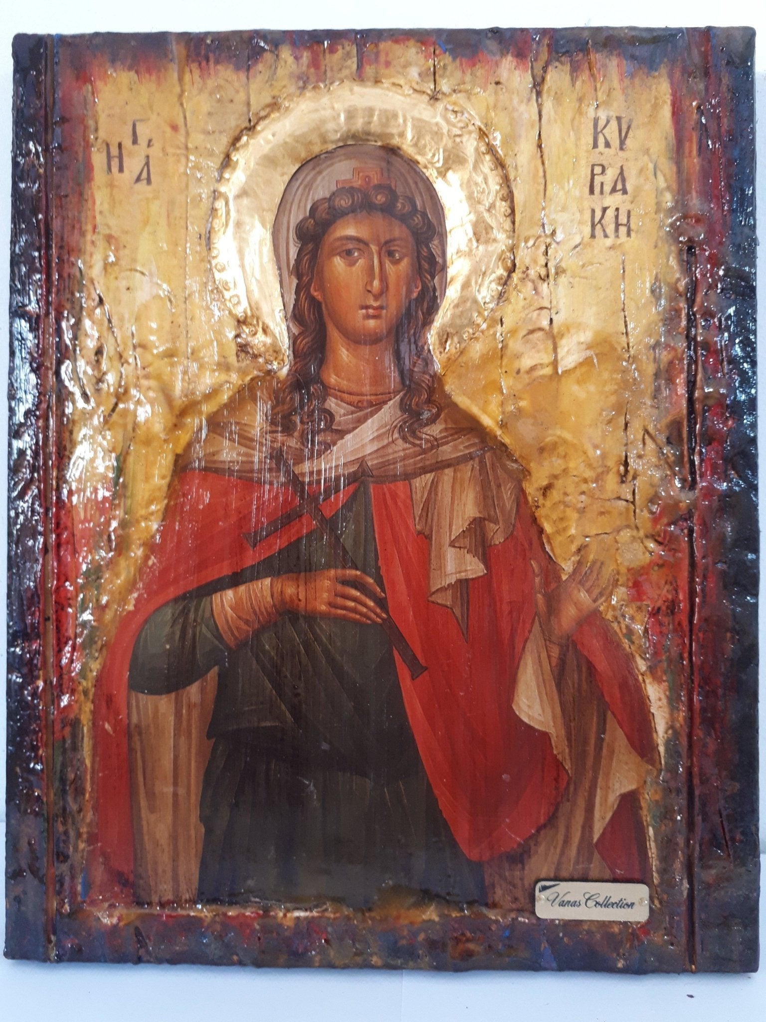 Saint St. Kyriaki of Nicomedia - Greek Byzantine Antique Style Handmade Icons - Vanas Collection