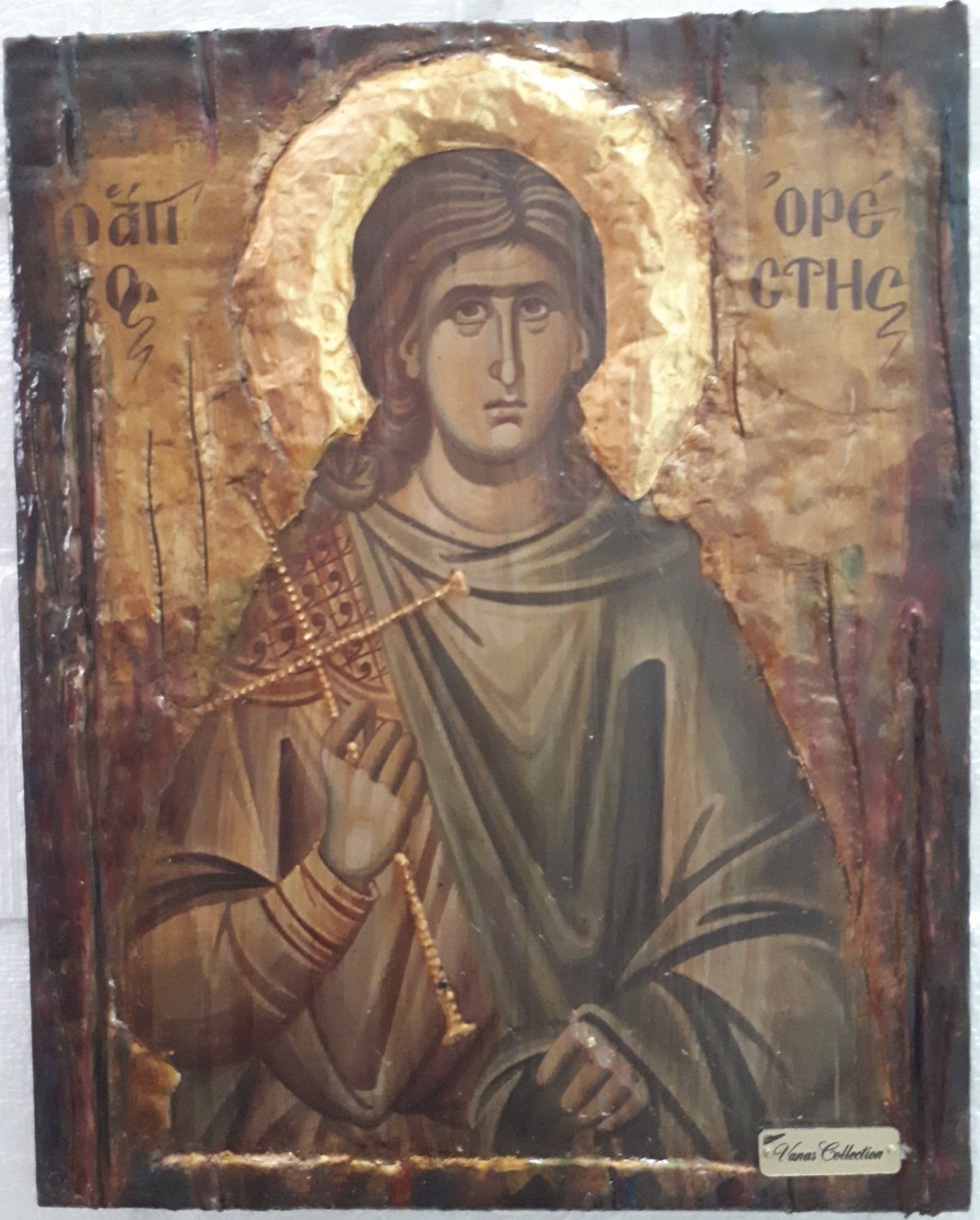 Saint St. Orestes Orestis on Wood Icon-Greek Orthodox Byzantine Icons - Vanas Collection