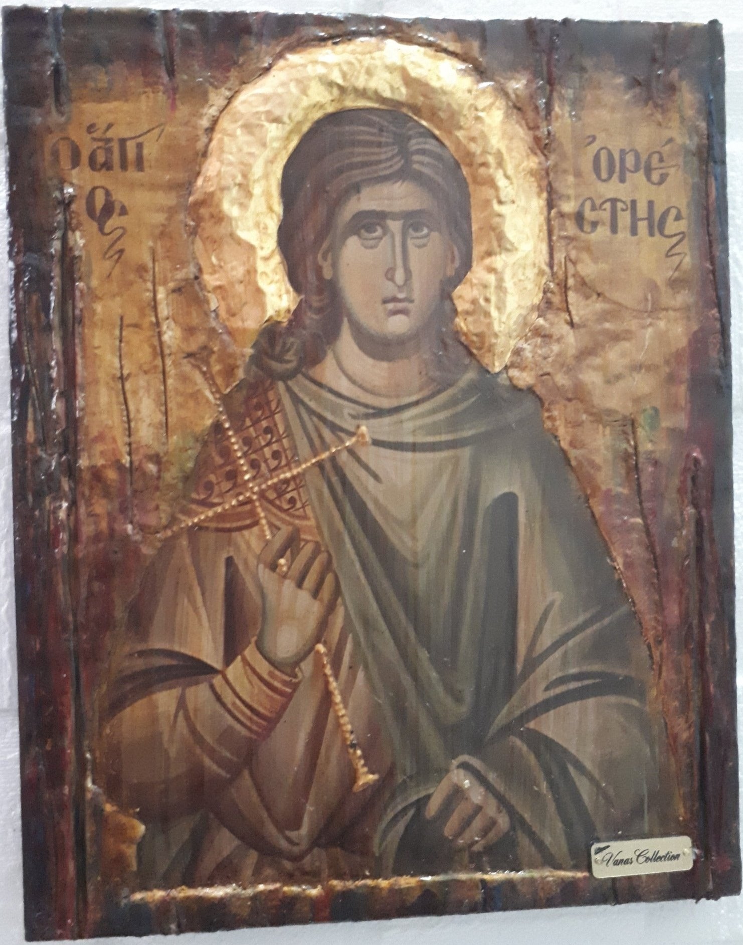 Saint St. Orestes Orestis on Wood Icon-Greek Orthodox Byzantine Icons - Vanas Collection