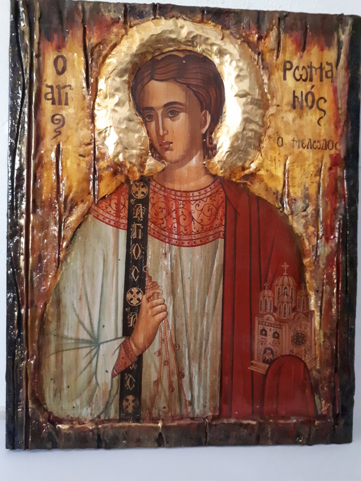 Saint St. Romanos the Melodist icon on Wood Icon-Orthodox Greek Christian Catholic Icons - Vanas Collection