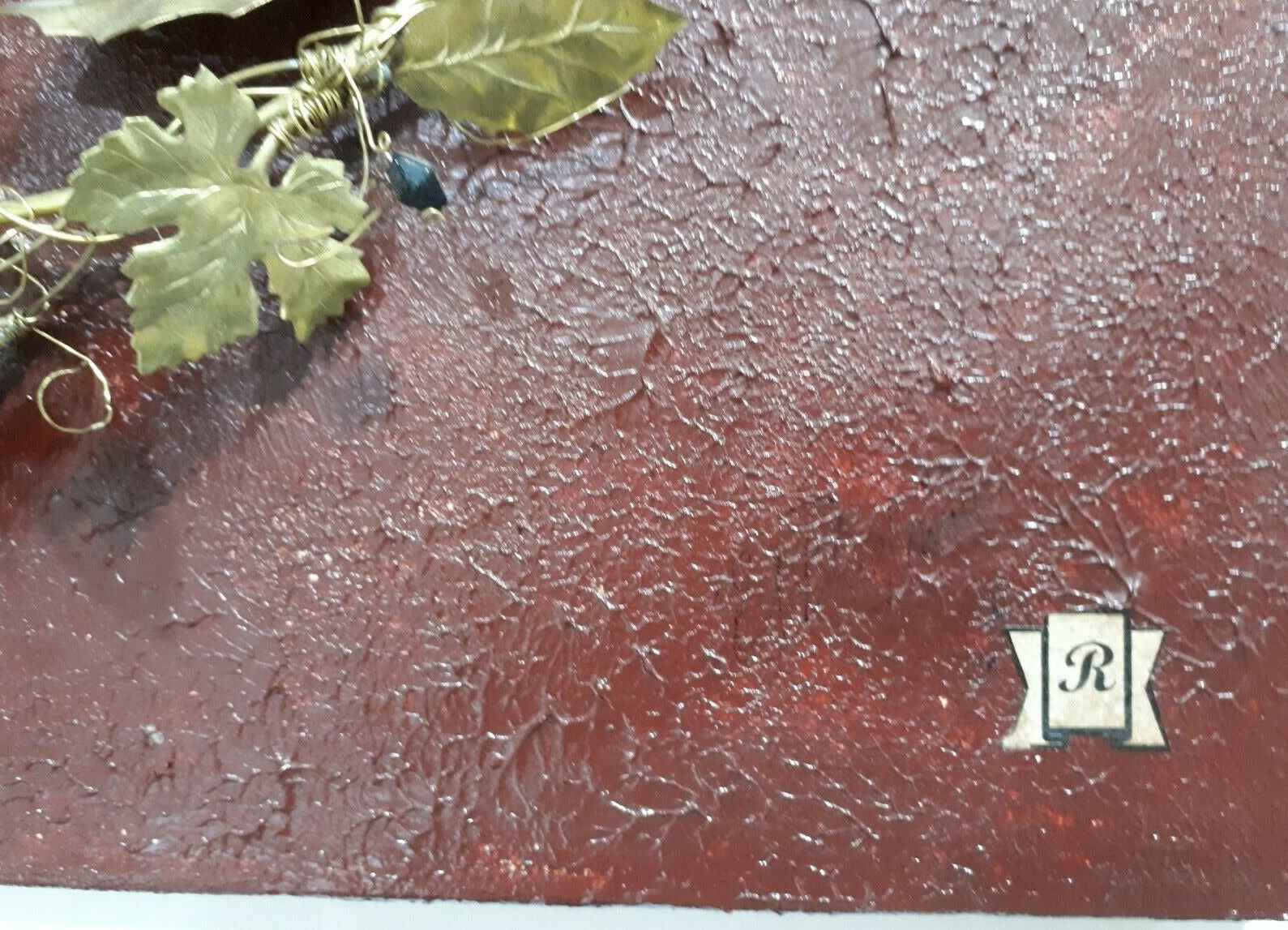 Handmade Olive Leaves Wreath - Unique Brass Wall Decor 40x40x4 for Elegant Home Accent