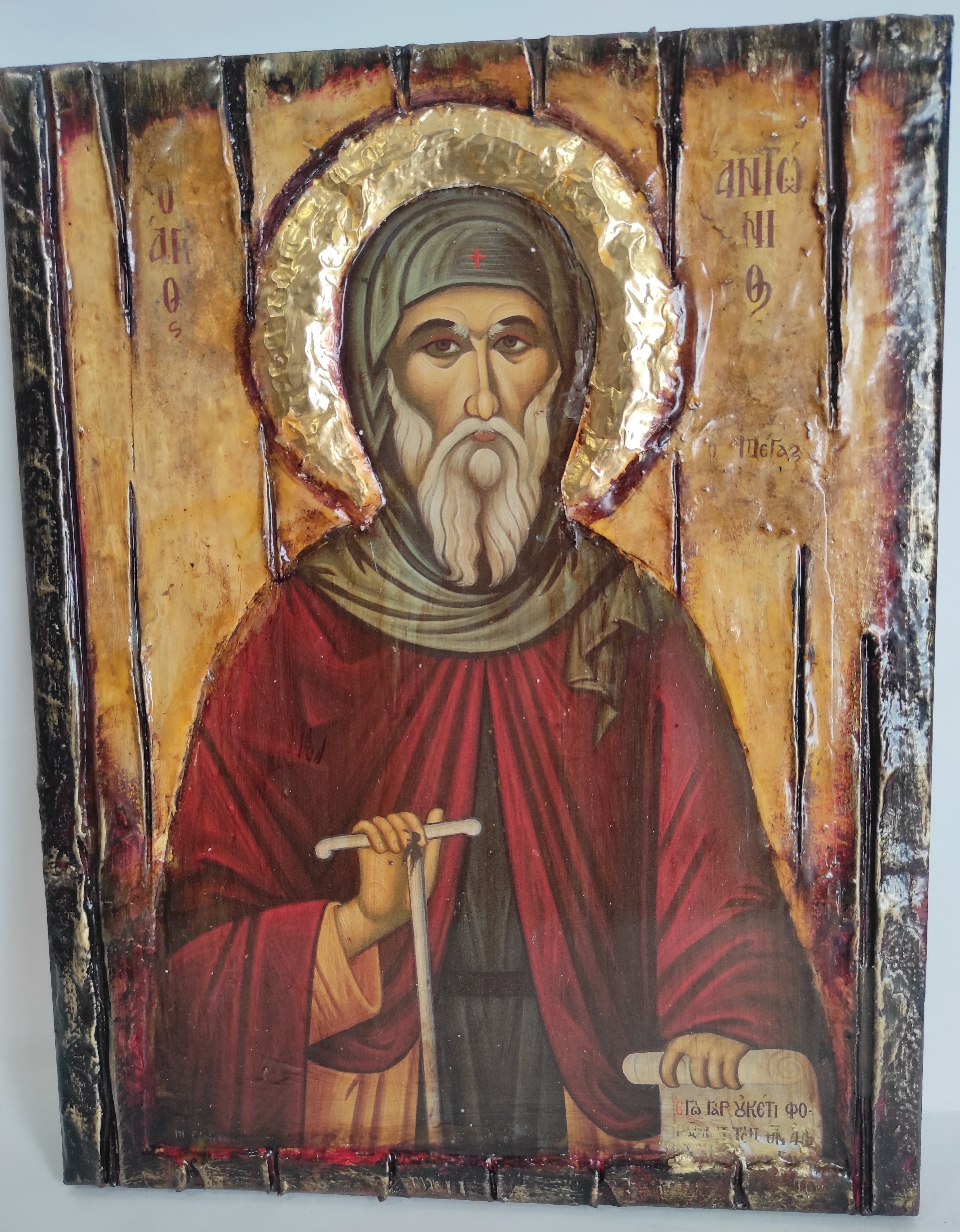Icon of Saint Anthony Antonios Antony the Great Rare Christianity Greek Orthodox Icons