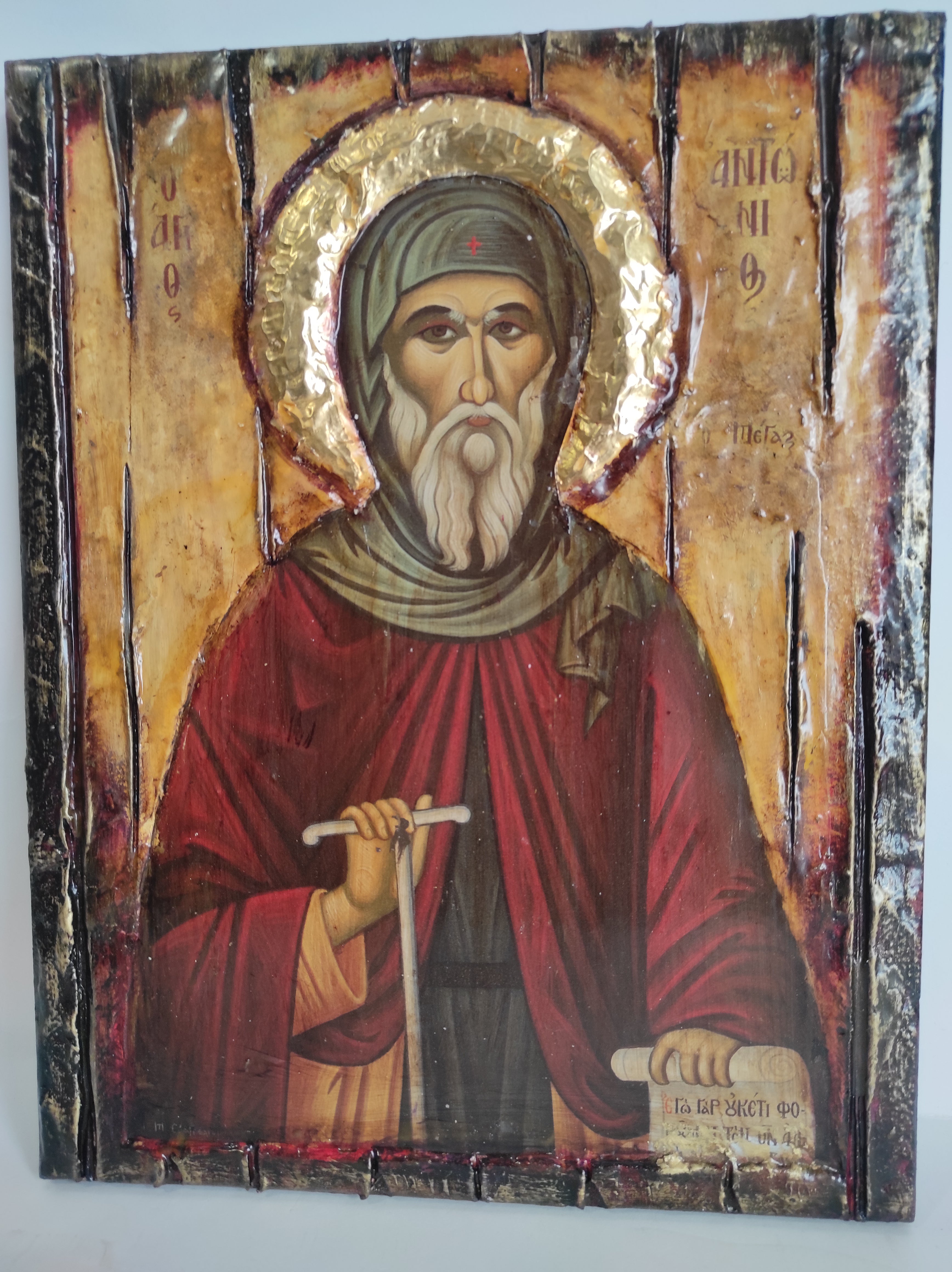Icon of Saint Anthony Antonios Antony the Great Rare Christianity Greek Orthodox Icons