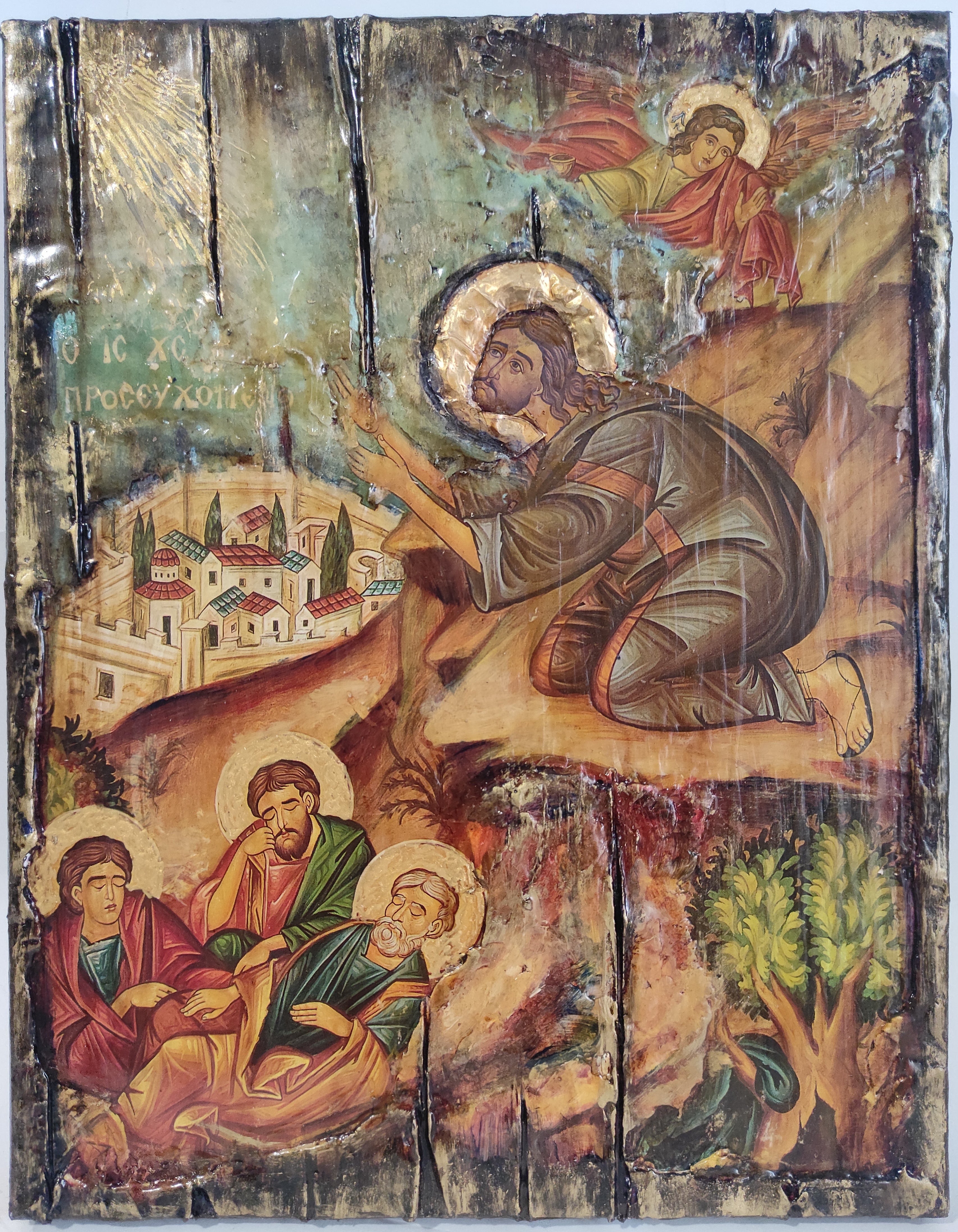 Jesus Christ Prayer in Gethsemane Icon -Greek Handmade Icons by Artists in Vanascollection