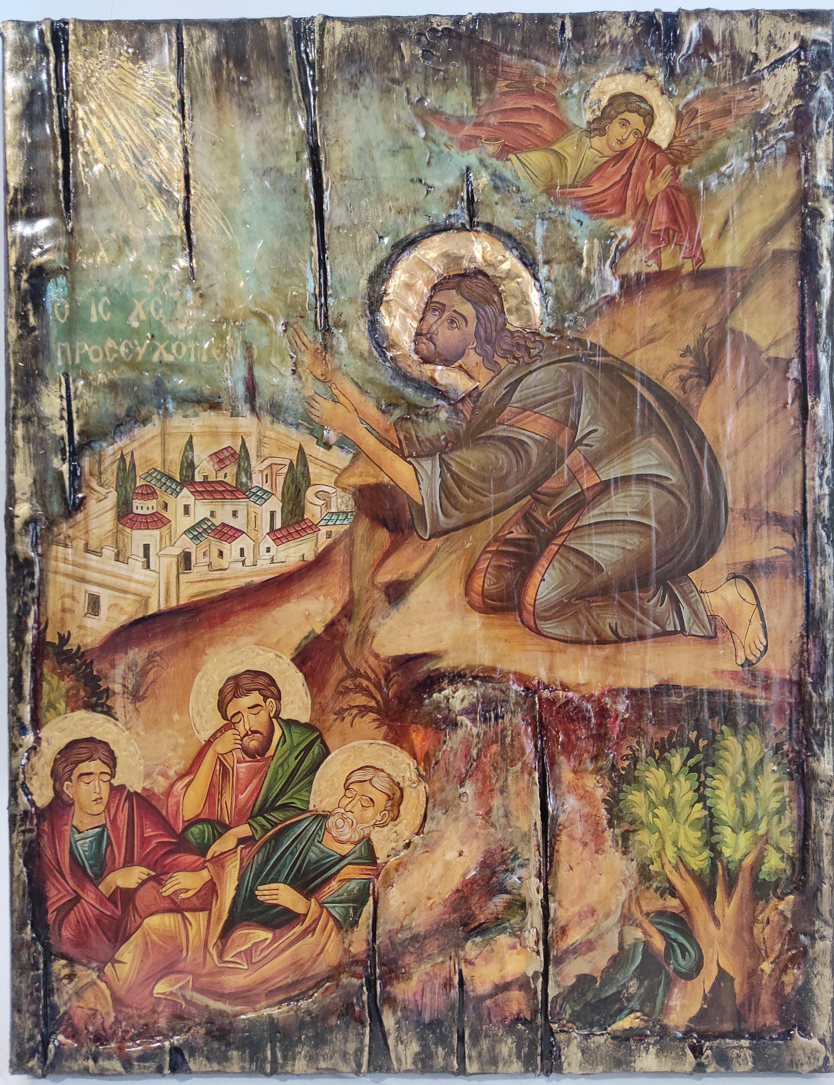 Jesus Christ Prayer in Gethsemane Icon -Greek Handmade Icons by Artists in Vanascollection