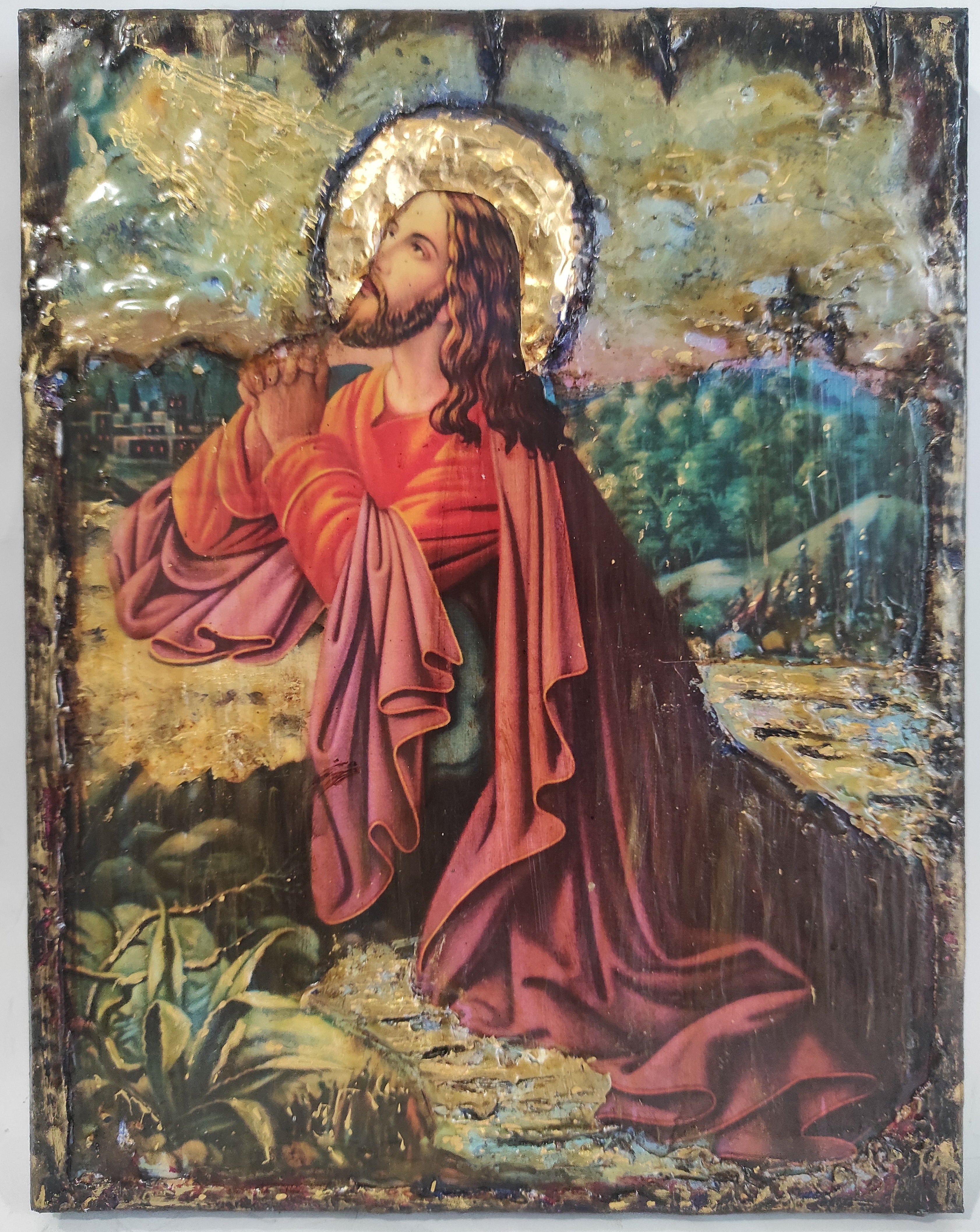 Jesus Christ Prayer in Gethsemane-Greek Christian Orthodox Catholic Handmade Icons