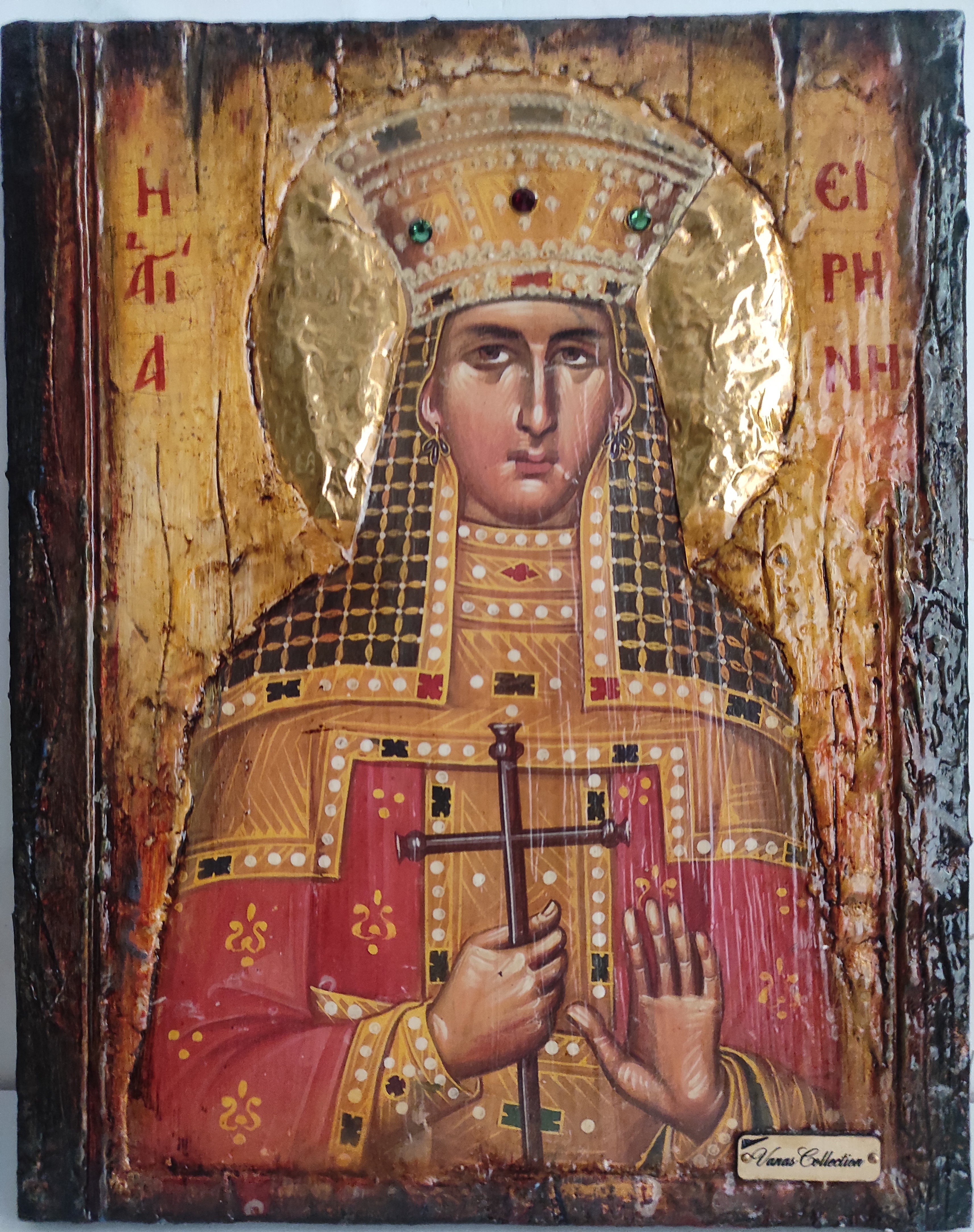 Saint St Irene Irina Santa Irene-Greek Orthodox Icon HandmadeCustom Rligious Art