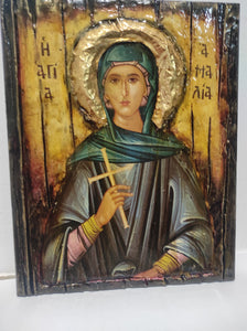 Saint St. Amelia, Amalia Icon-Handmade Greek Orthodox  Icon